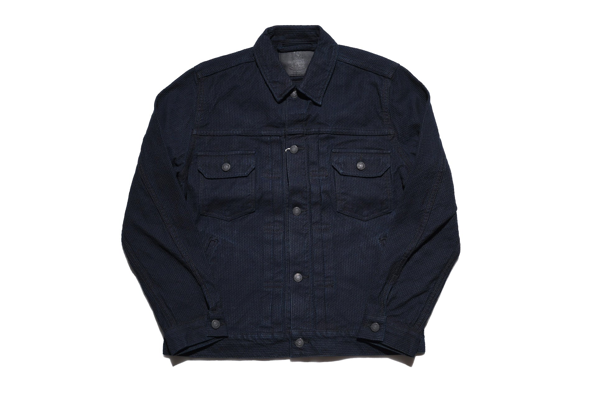Pure Blue Japan 12.5oz "Double-Warps" Sashiko Type 2 Jacket (Indigo X Black)