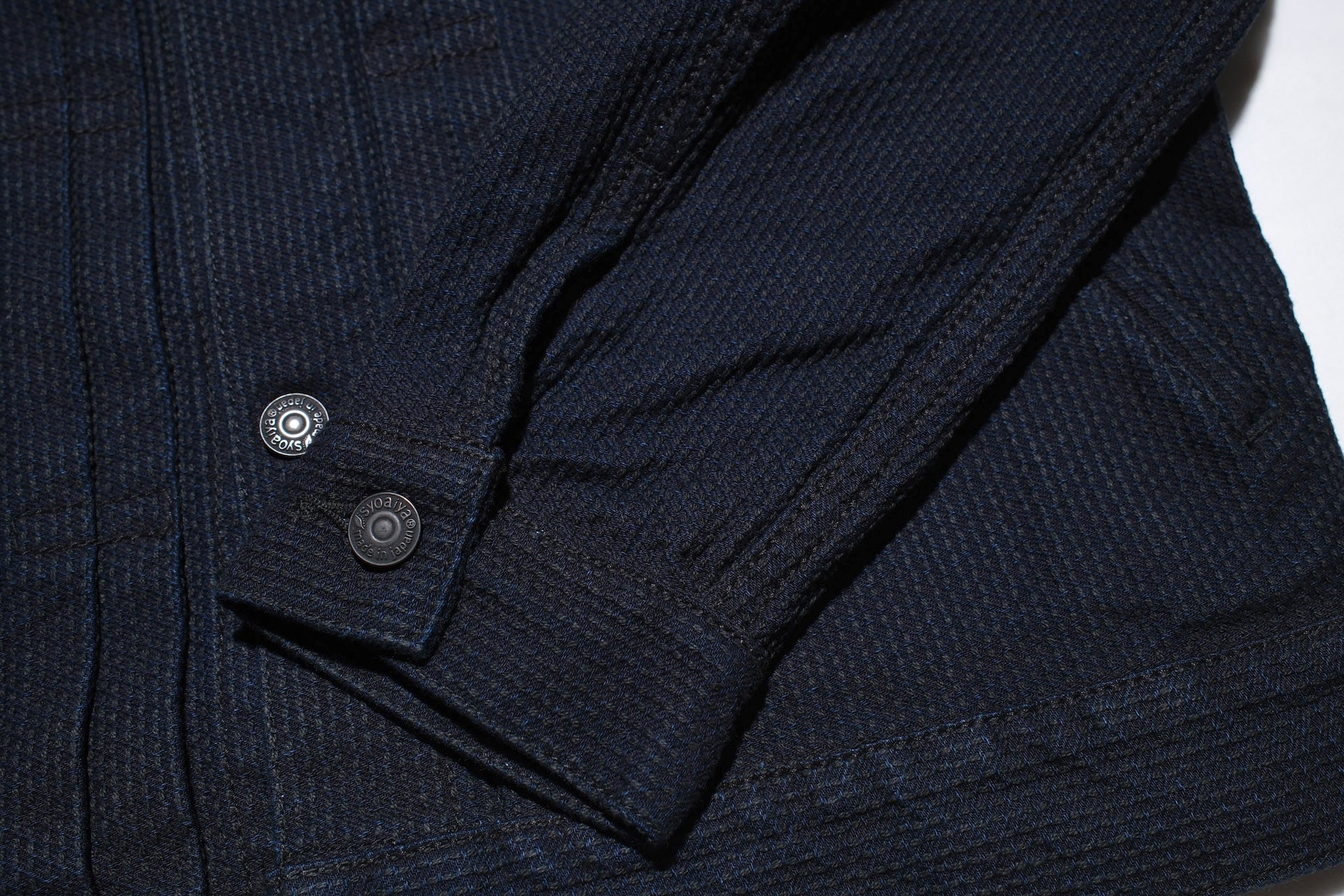 Pure Blue Japan 12.5oz "Double-Warps" Sashiko Type 2 Jacket (Indigo X Black)