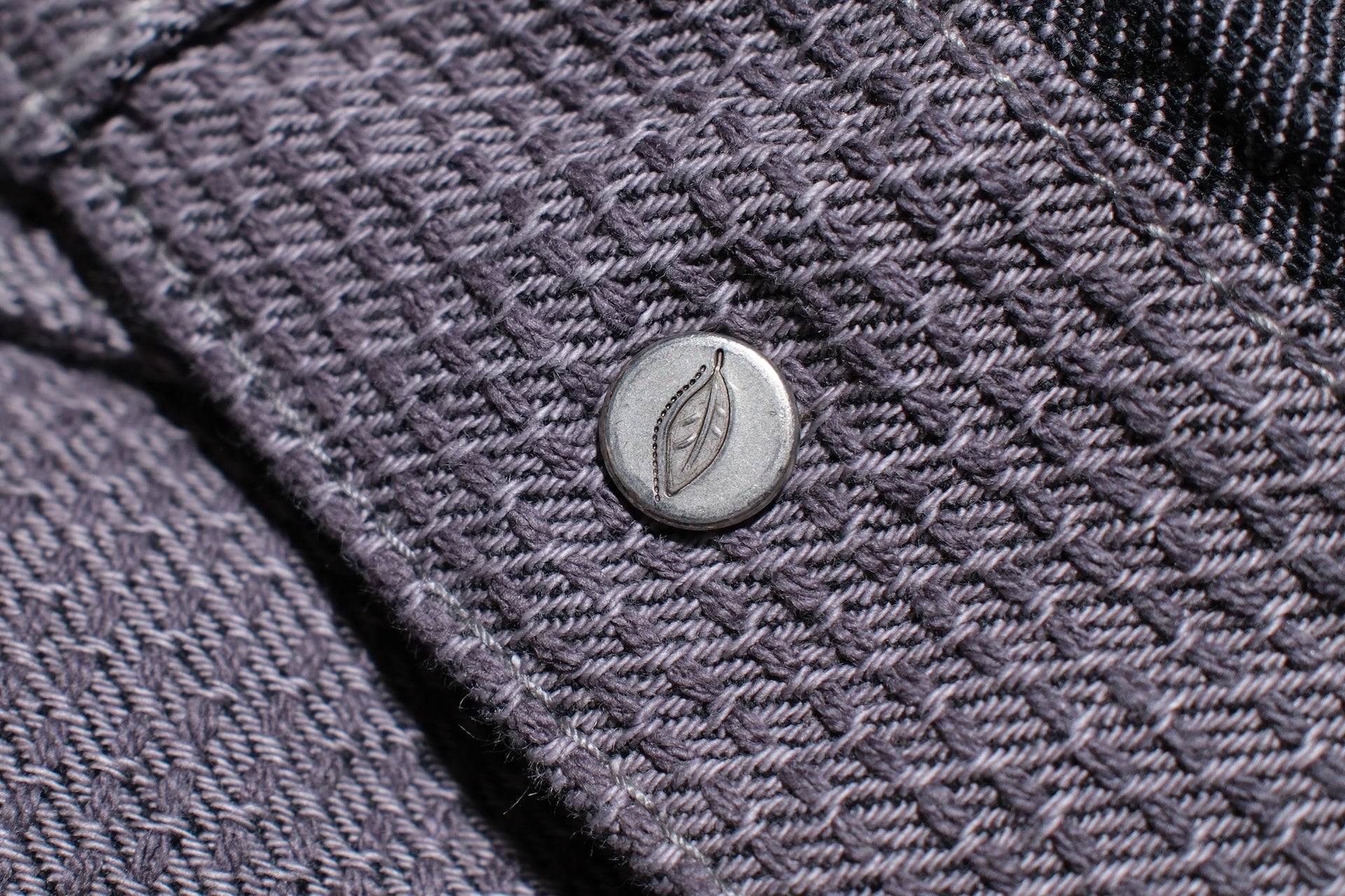 Pure Blue Japan 12.5oz "Double-Warps" Sashiko Type 2 Jacket (Heather Grey X Black)