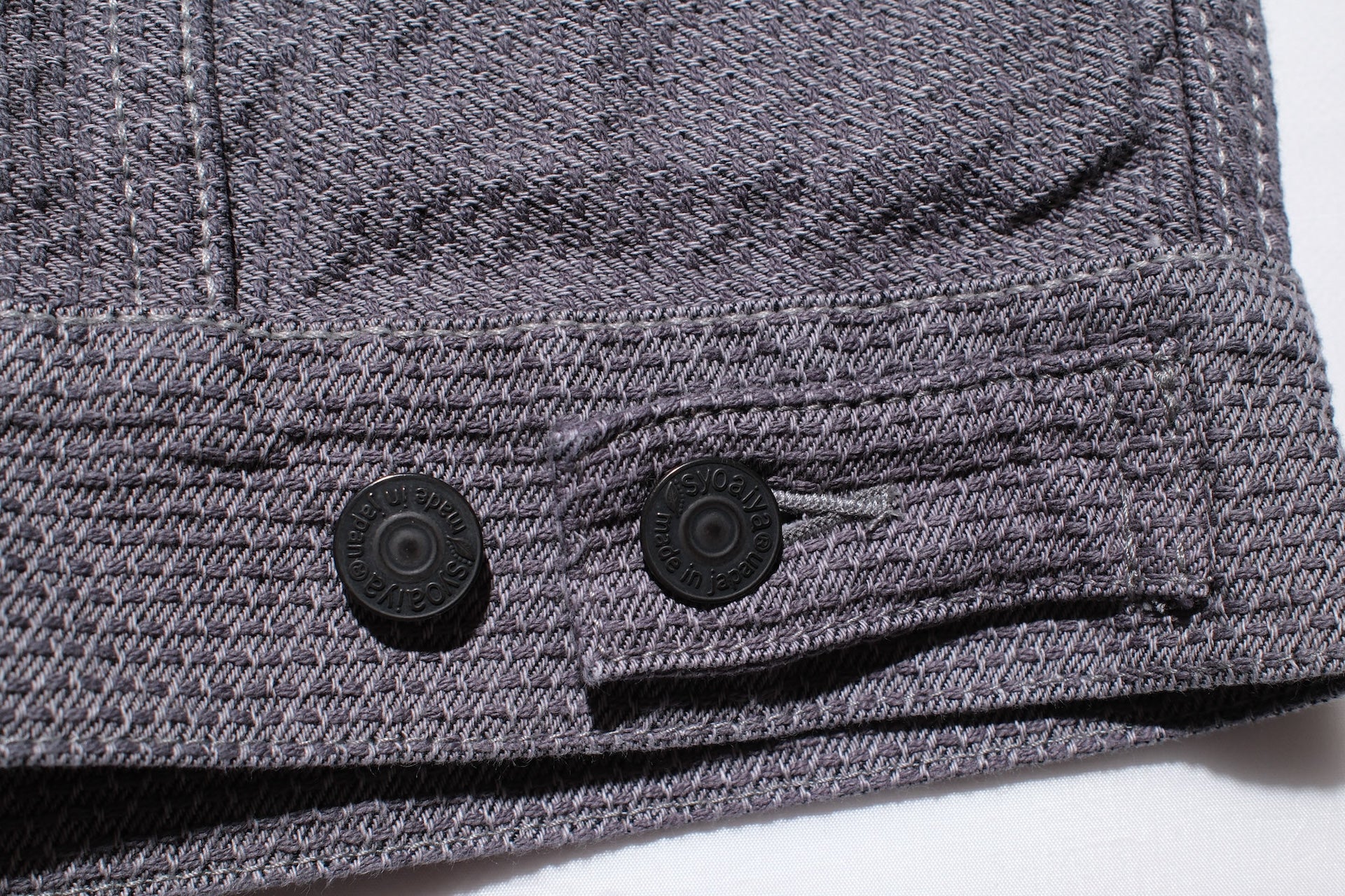 Pure Blue Japan 12.5oz "Double-Warps" Sashiko Type 2 Jacket (Heather Grey X Black)