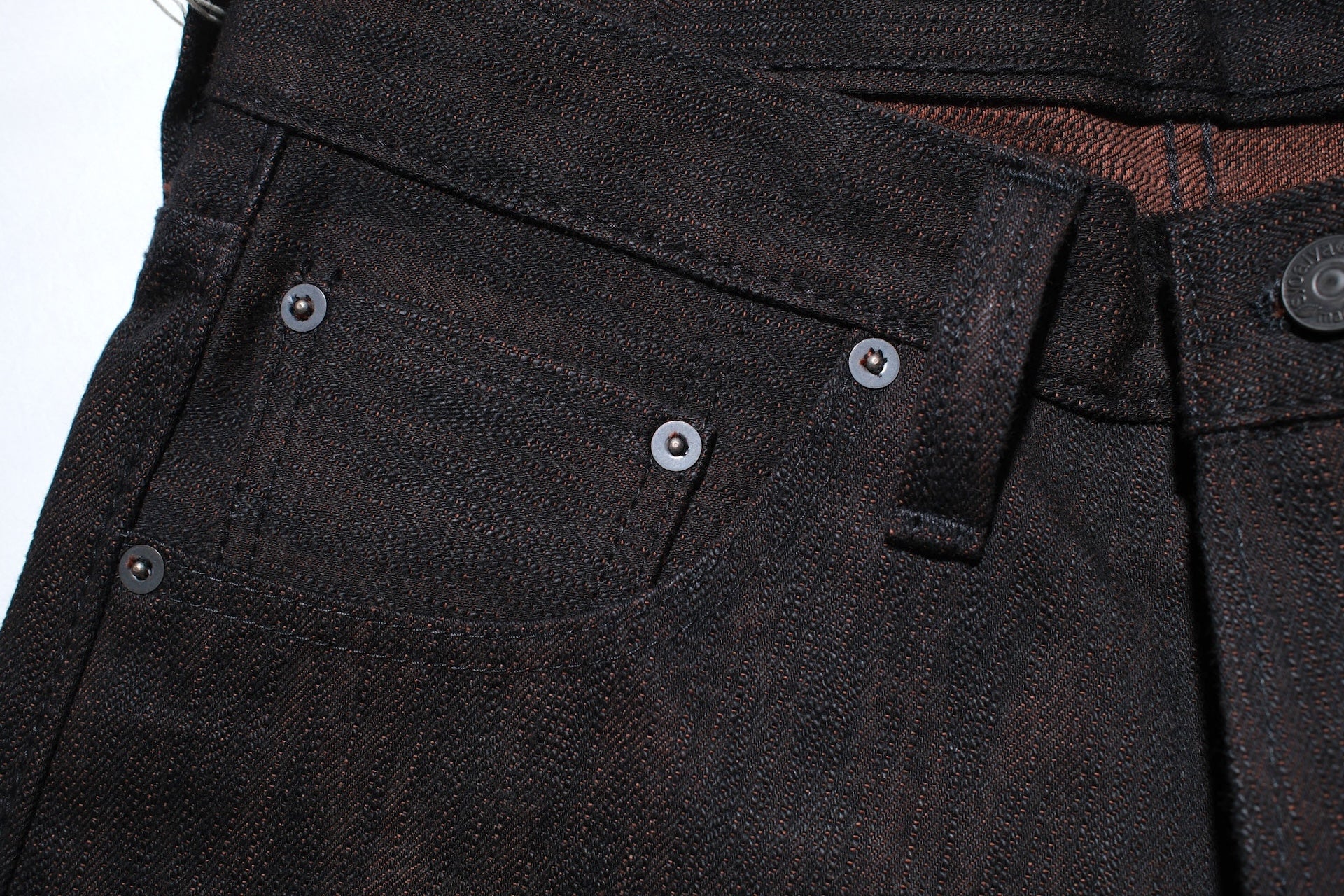 Pure Blue Japan 15oz PER-EX-019-BK "Black X Persimmon" Extra Slub Denim (Relaxed Tapered Fit)