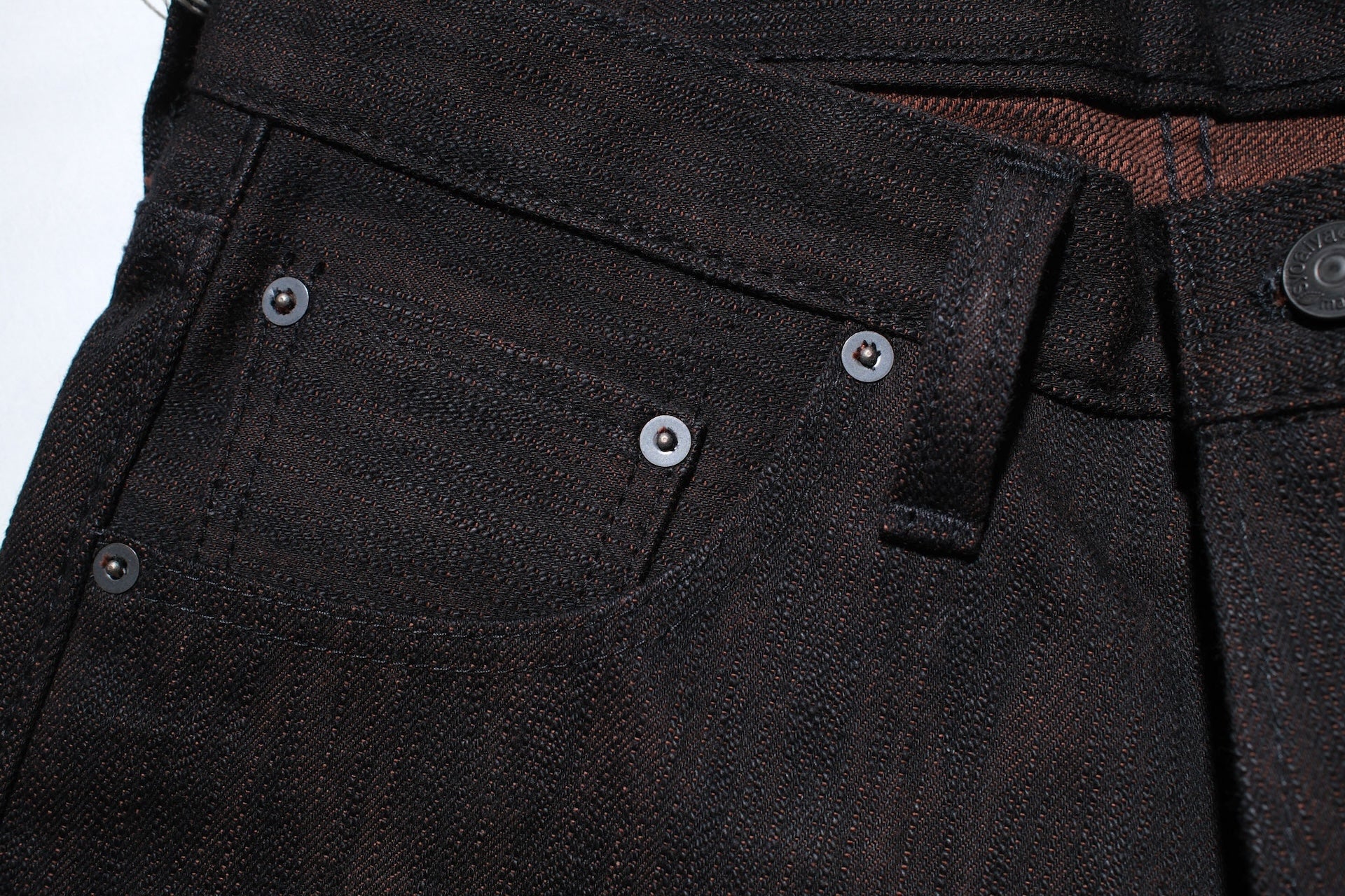 Pure Blue Japan 15oz PER-EX-013-BK "Black X Persimmon" Extra Slub Denim (Slim Tapered Fit)