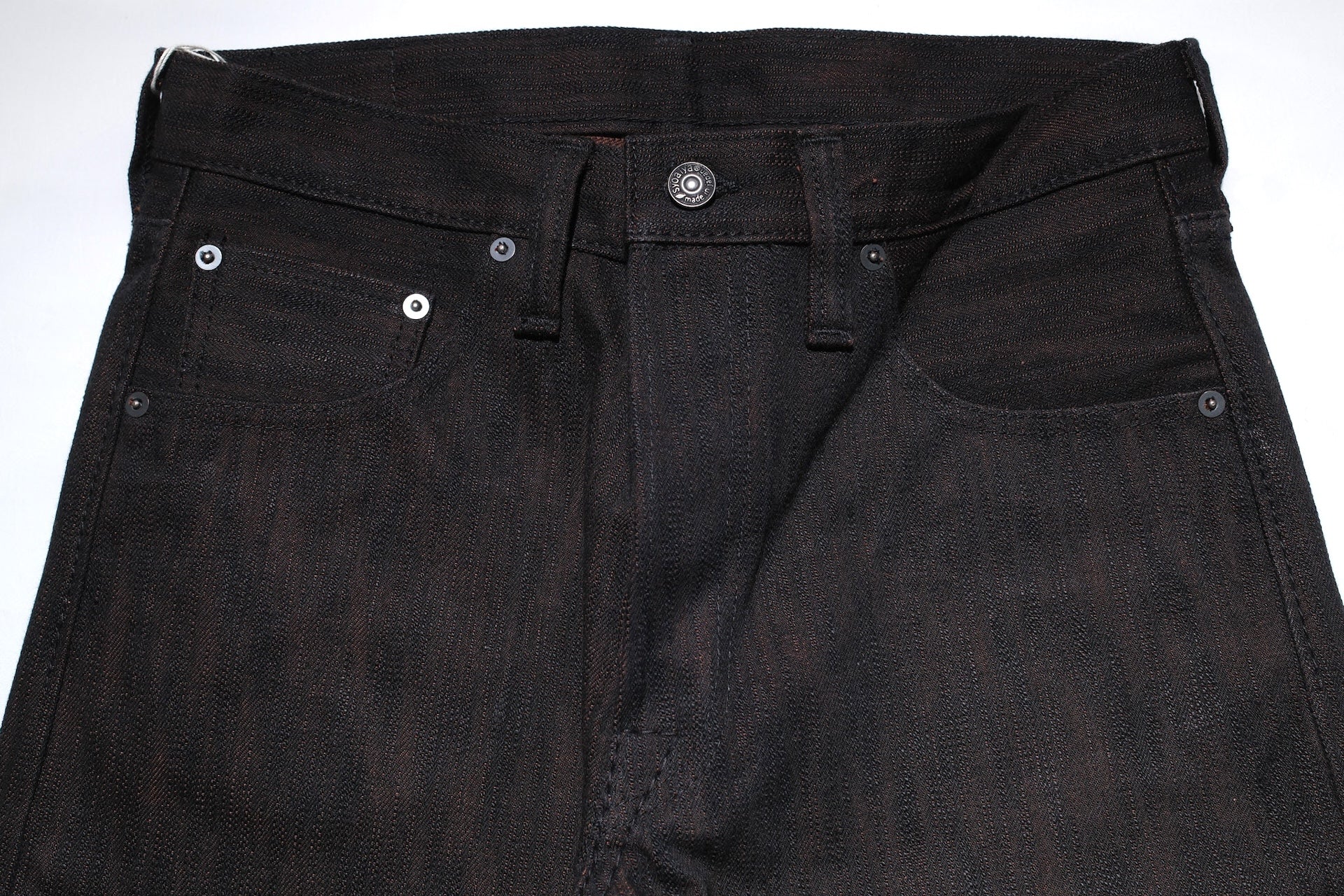 Pure Blue Japan 15oz PER-EX-019-BK "Black X Persimmon" Extra Slub Denim (Relaxed Tapered Fit)