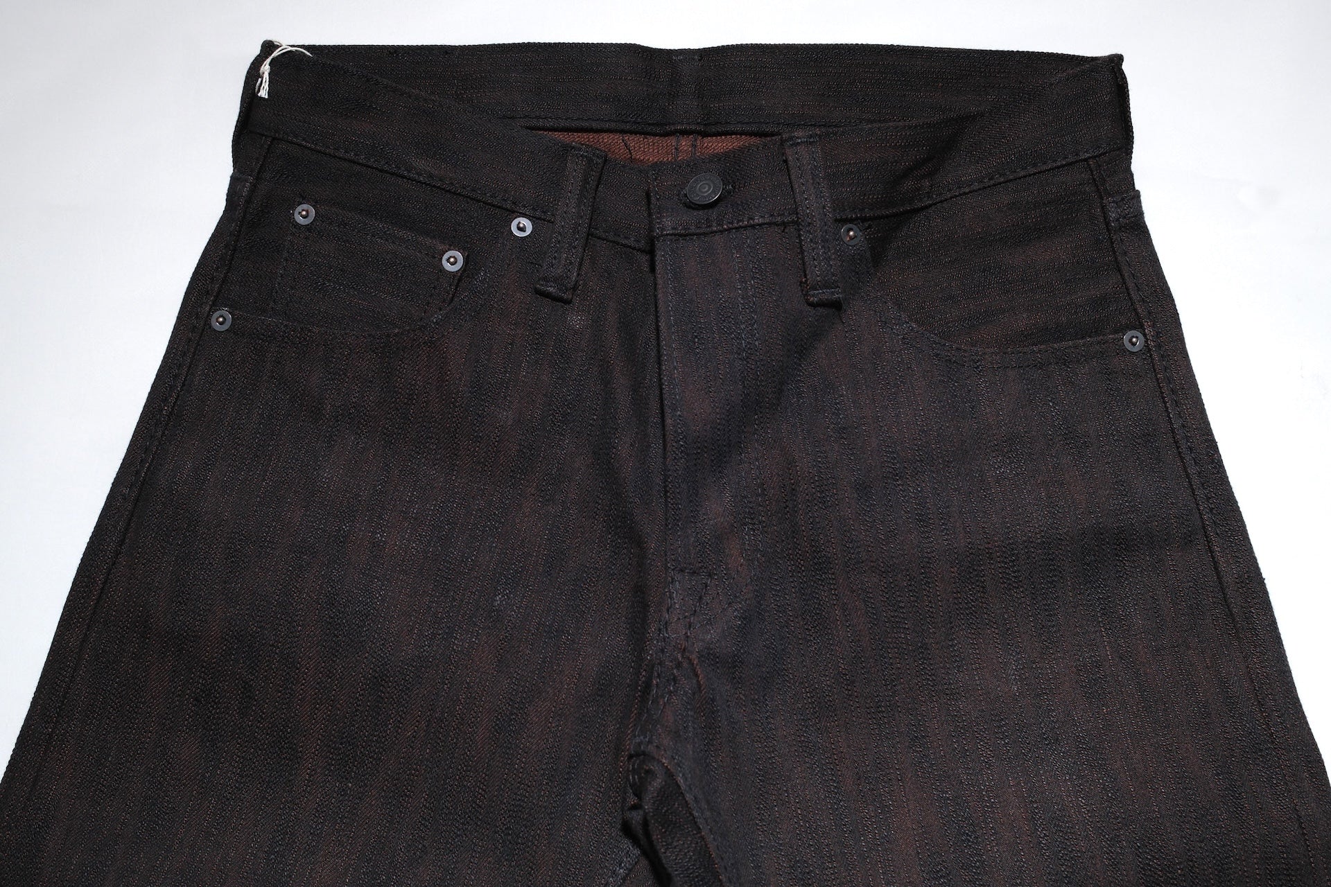 Pure Blue Japan 15oz PER-EX-013-BK "Black X Persimmon" Extra Slub Denim (Slim Tapered Fit)