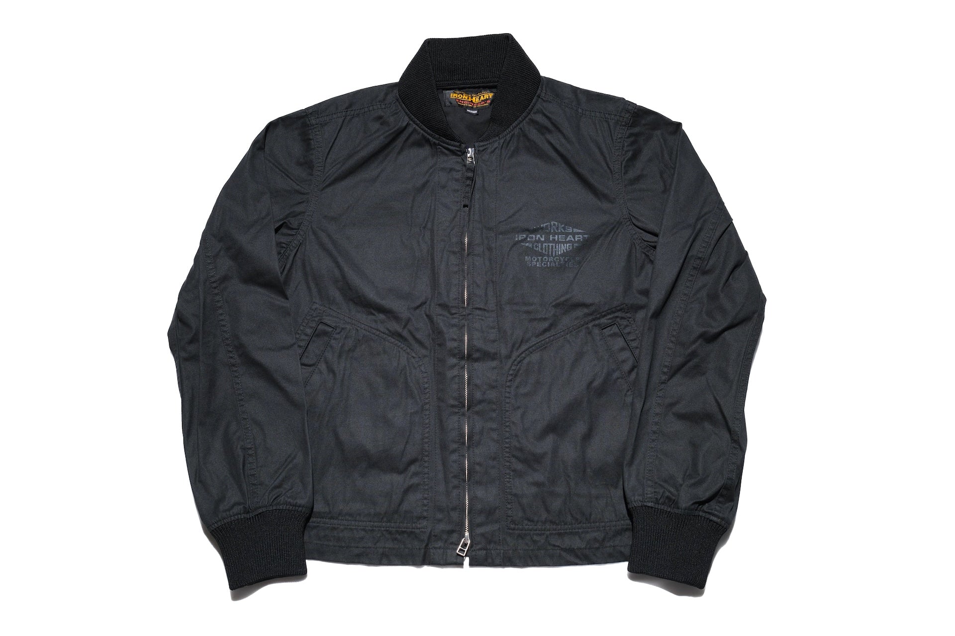Iron Heart 7oz Rubber Wax Coated Weather Cloth Windbreaker (Black)
