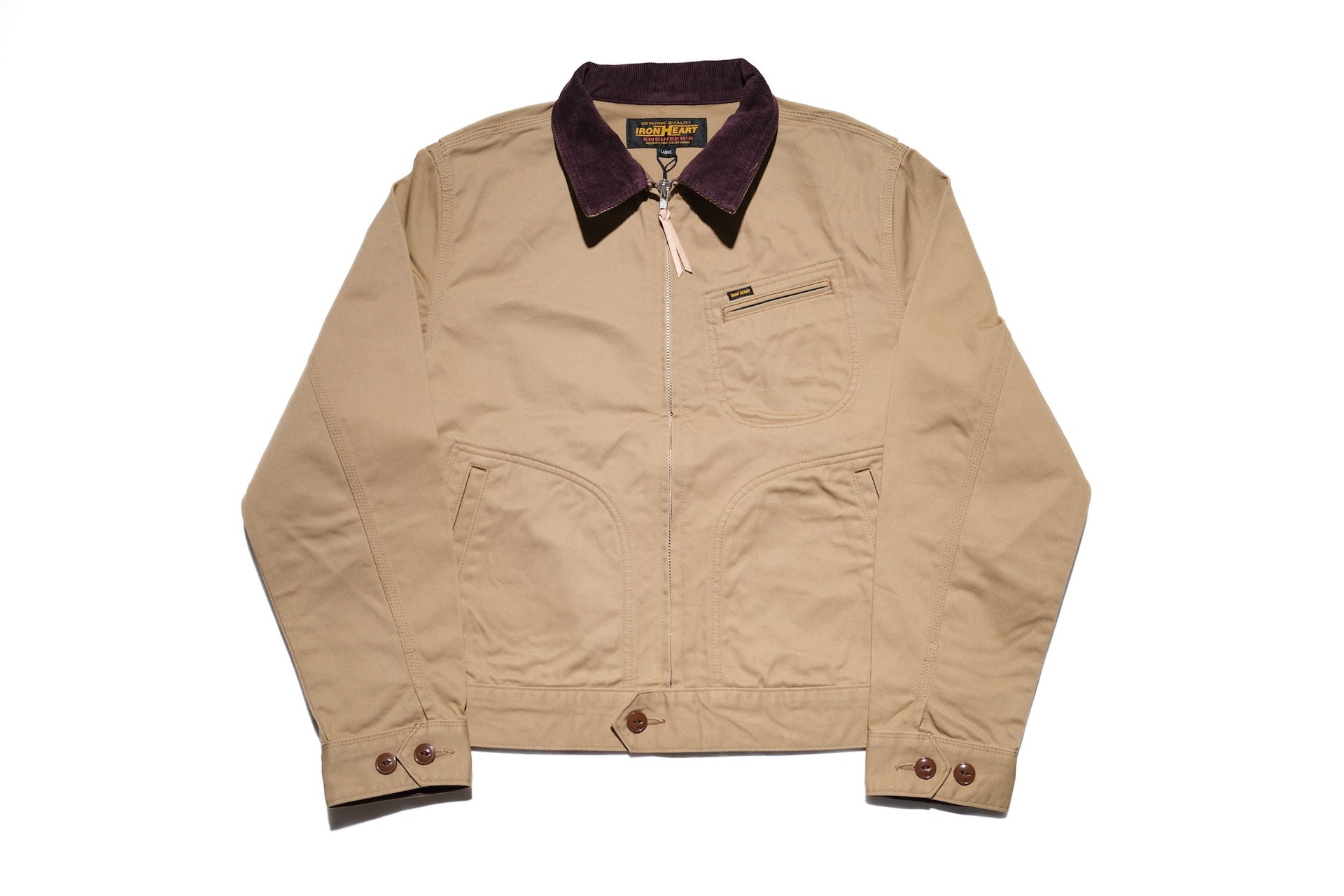 Iron Heart 12oz Kurashikizome Twill Work Jacket (Beige)