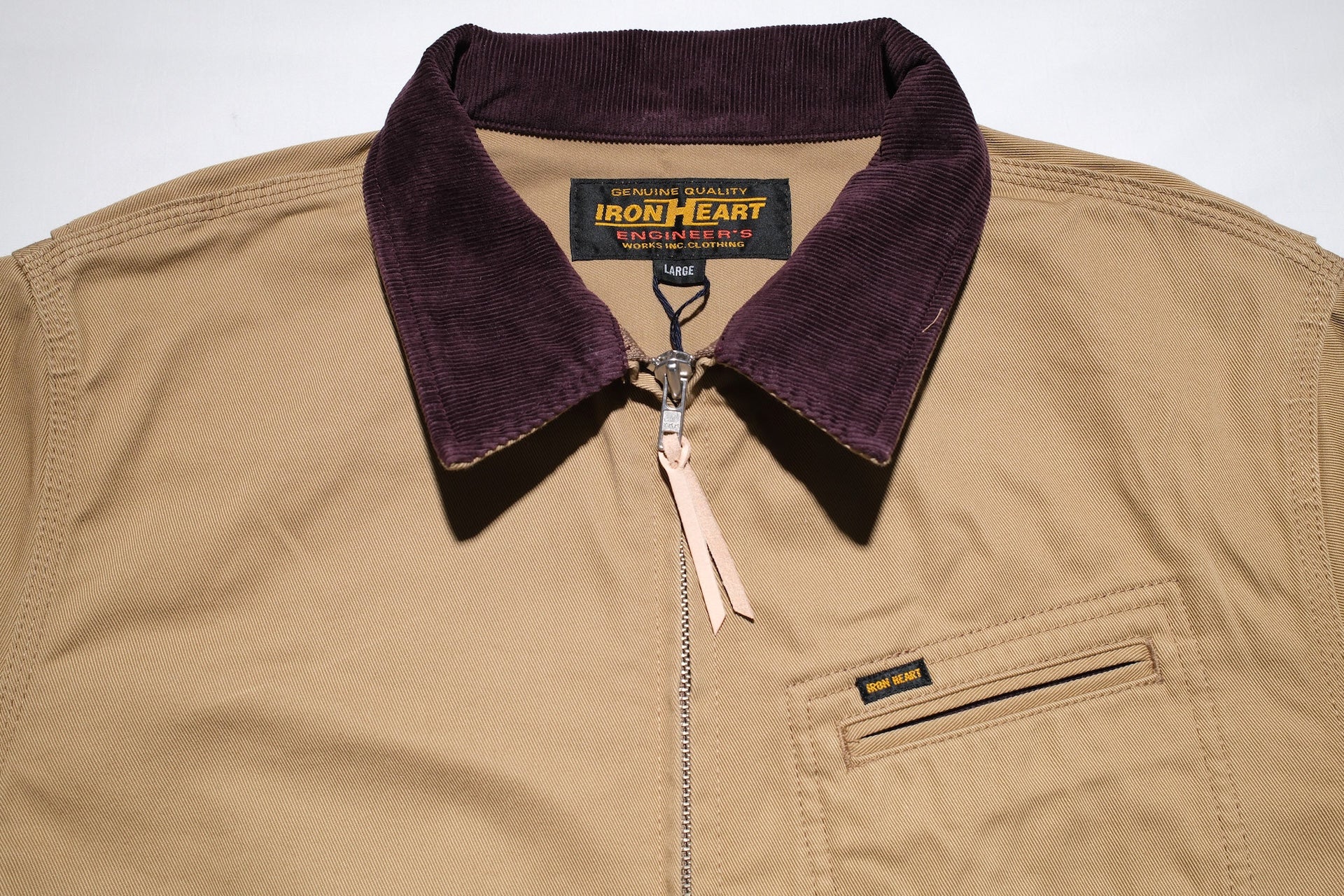 Iron Heart 12oz Kurashikizome Twill Work Jacket (Beige)