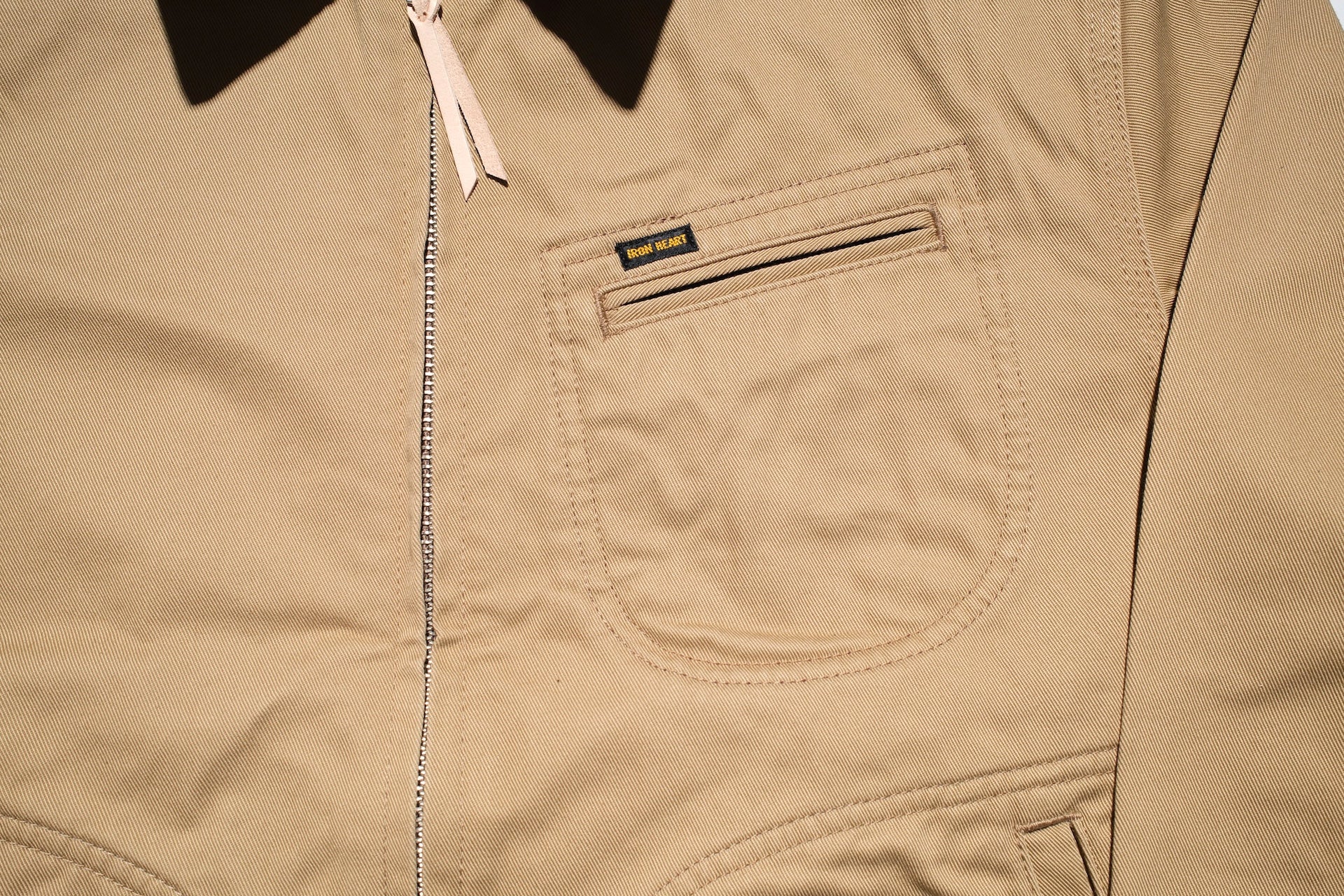 Iron Heart 12oz Kurashikizome Twill Work Jacket (Beige)