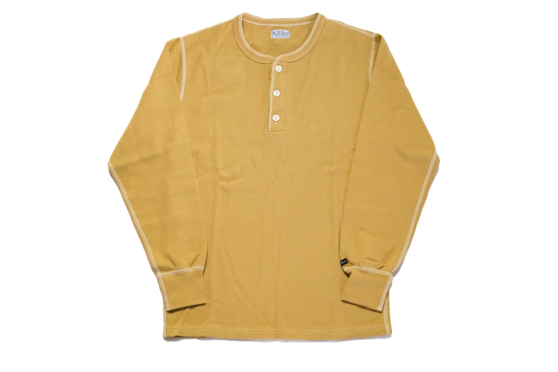 The Flat Head "Standard" L/S Henley Thermal Tee (Mustard)