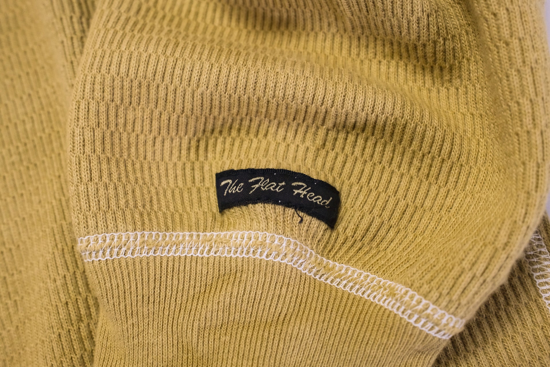 The Flat Head "Standard" L/S Henley Thermal Tee (Mustard)