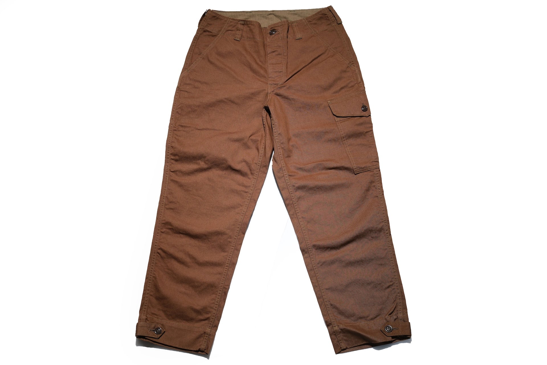 Freewheelers Heavyweight Cotton Drill "Aviators' Trousers" (Dark Sepia Brown)