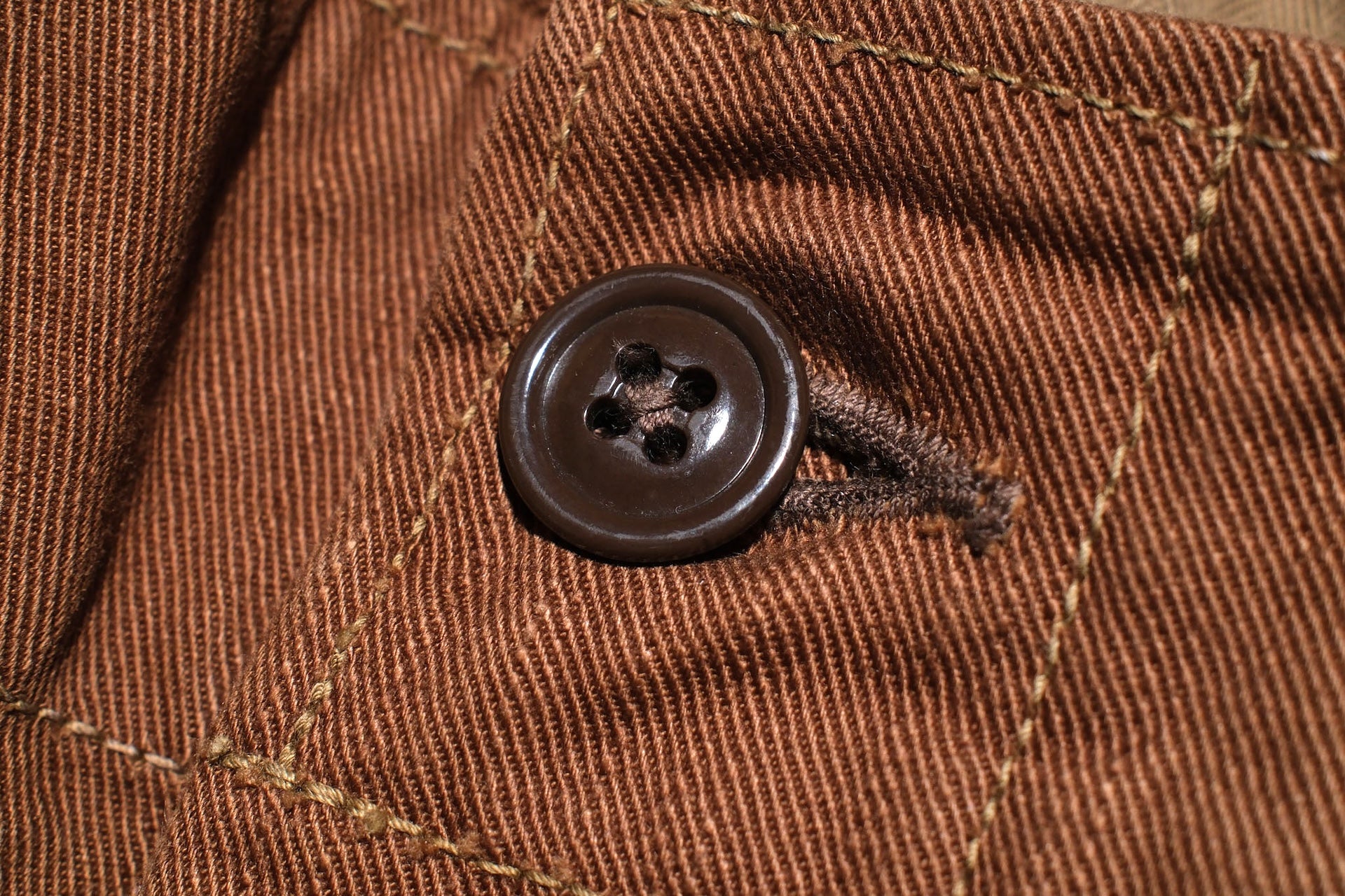 Freewheelers Heavyweight Cotton Drill "Aviators' Trousers" (Dark Sepia Brown)