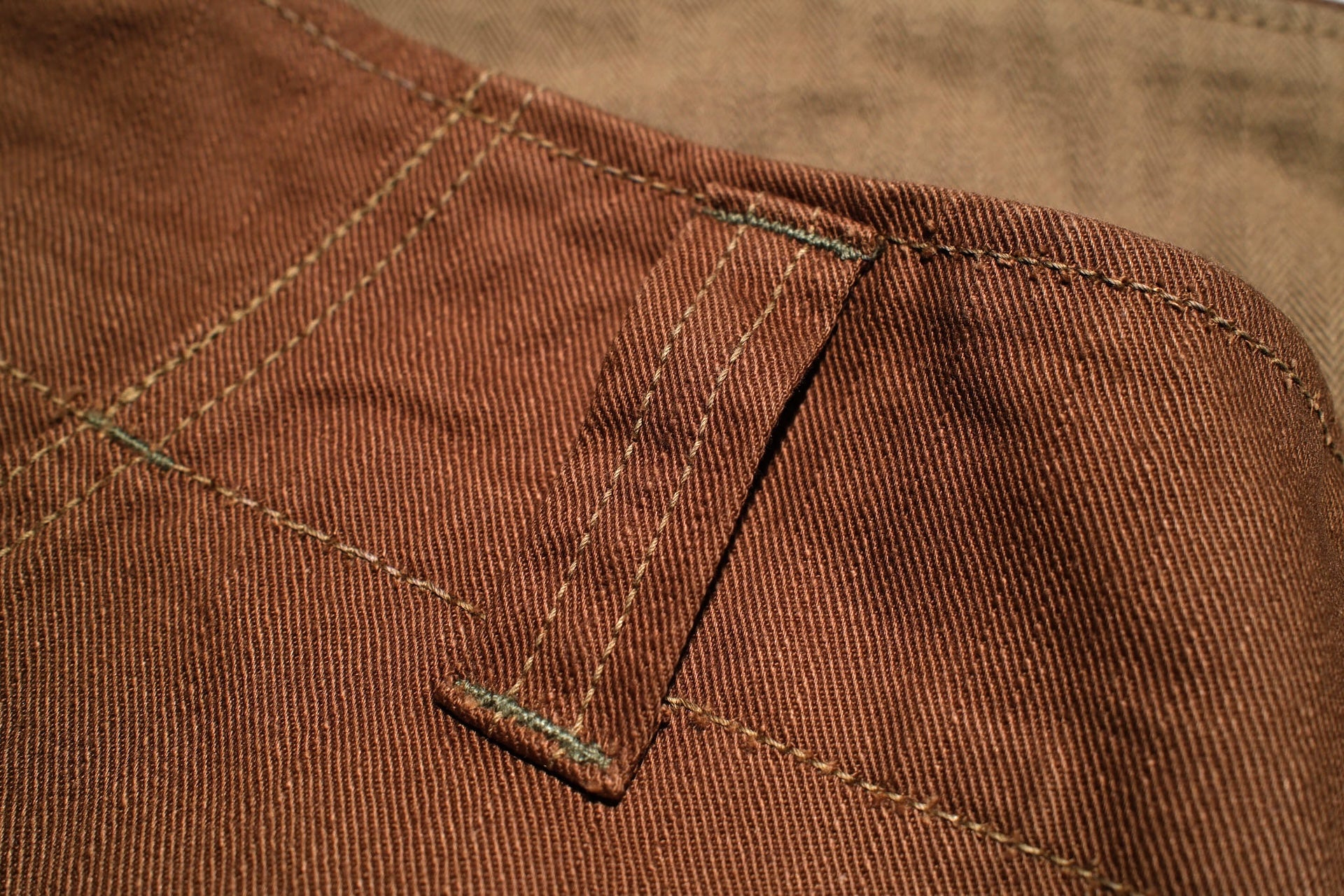 Freewheelers Heavyweight Cotton Drill "Aviators' Trousers" (Dark Sepia Brown)