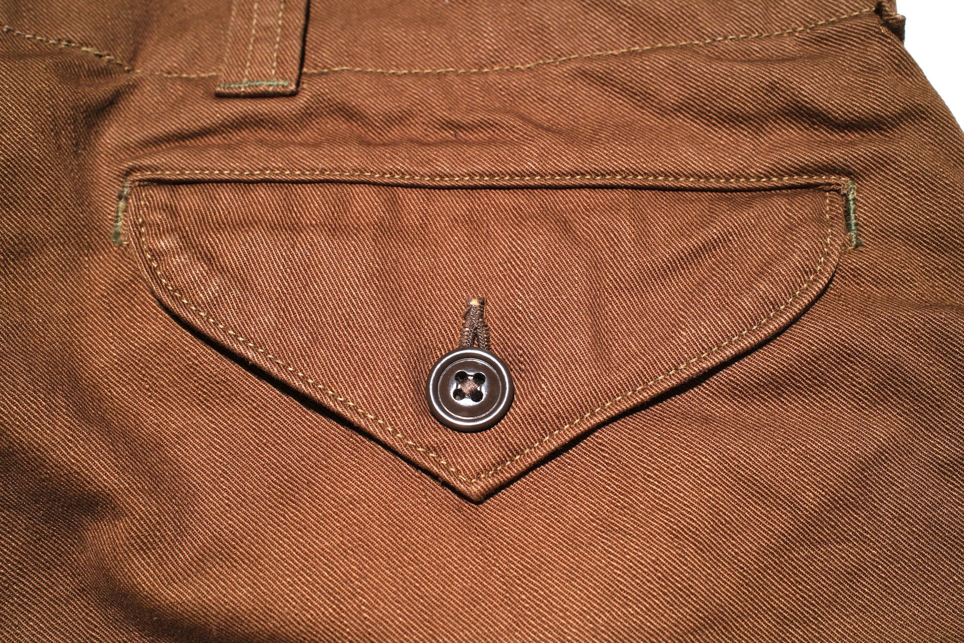 Freewheelers Heavyweight Cotton Drill "Aviators' Trousers" (Dark Sepia Brown)