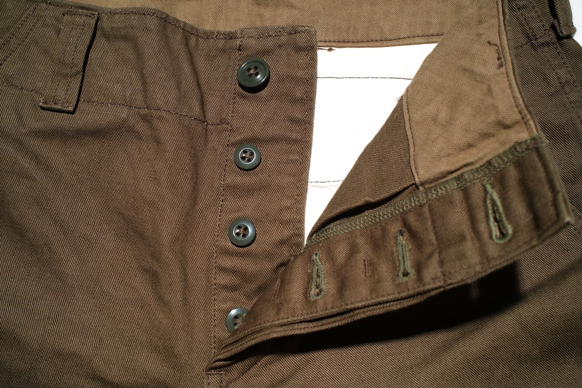 Freewheelers Heavyweight Cotton Drill "Aviators' Trousers" (Dark Olive)