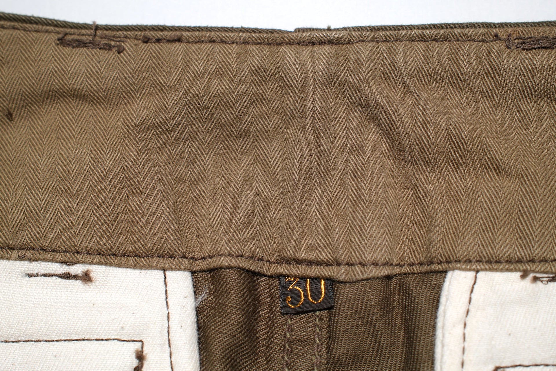 Freewheelers Heavyweight Cotton Drill "Aviators' Trousers" (Dark Olive)