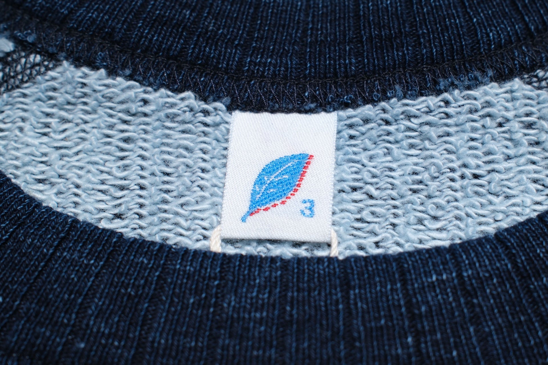 Pure Blue Japan Indigo Dyed "Stripes" Raglan Sweatshirt