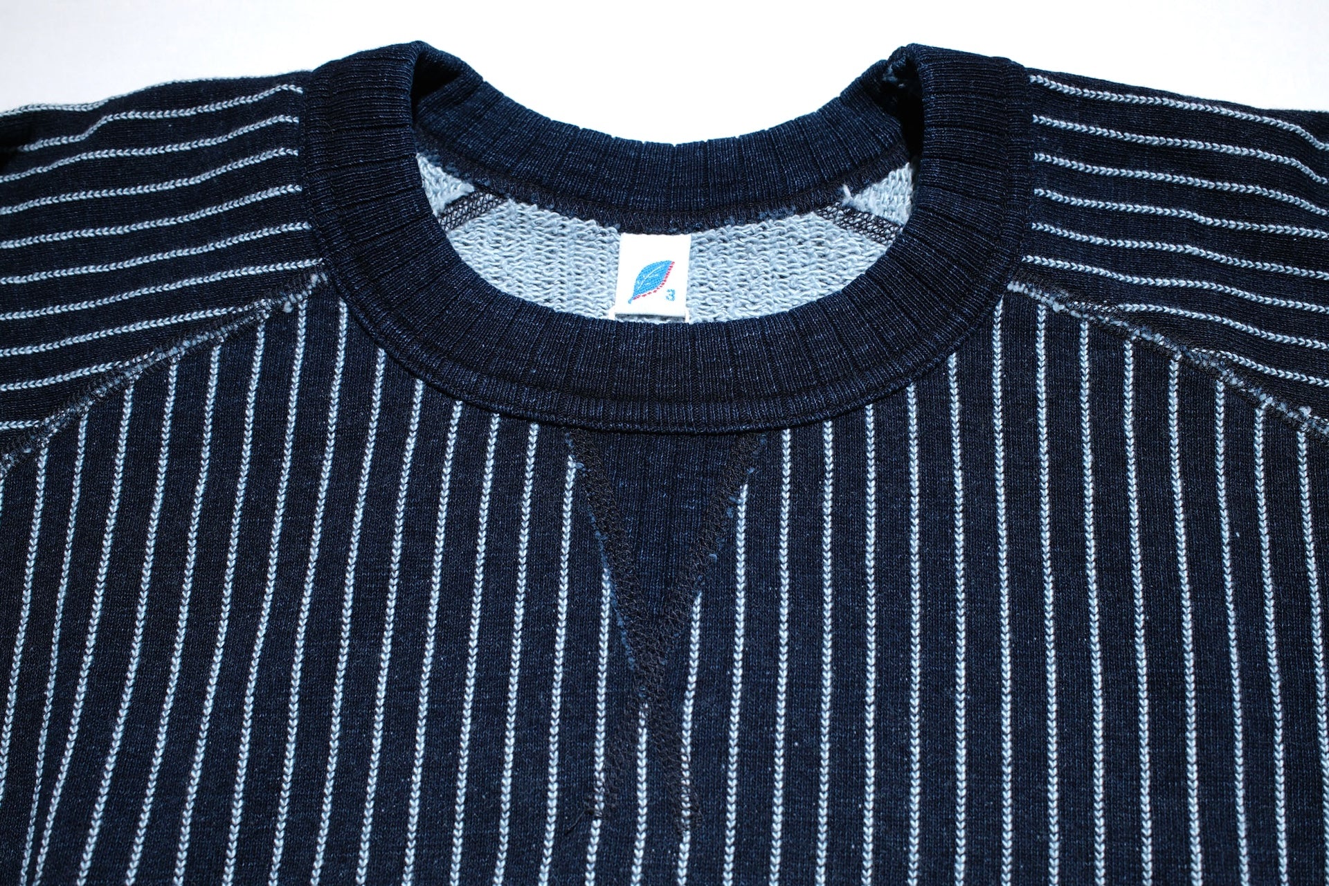 Pure Blue Japan Indigo Dyed "Stripes" Raglan Sweatshirt