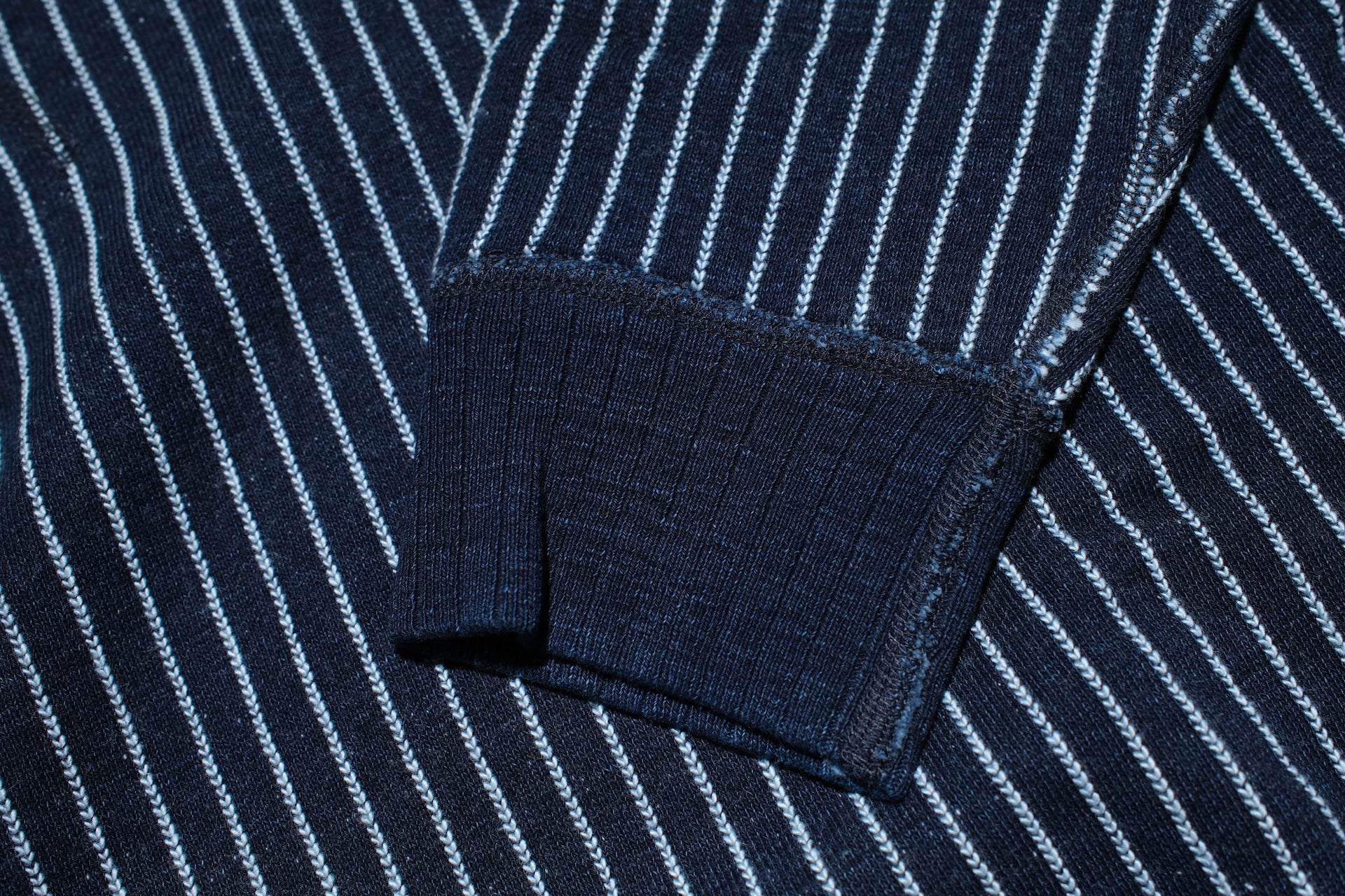 Pure Blue Japan Indigo Dyed "Stripes" Raglan Sweatshirt