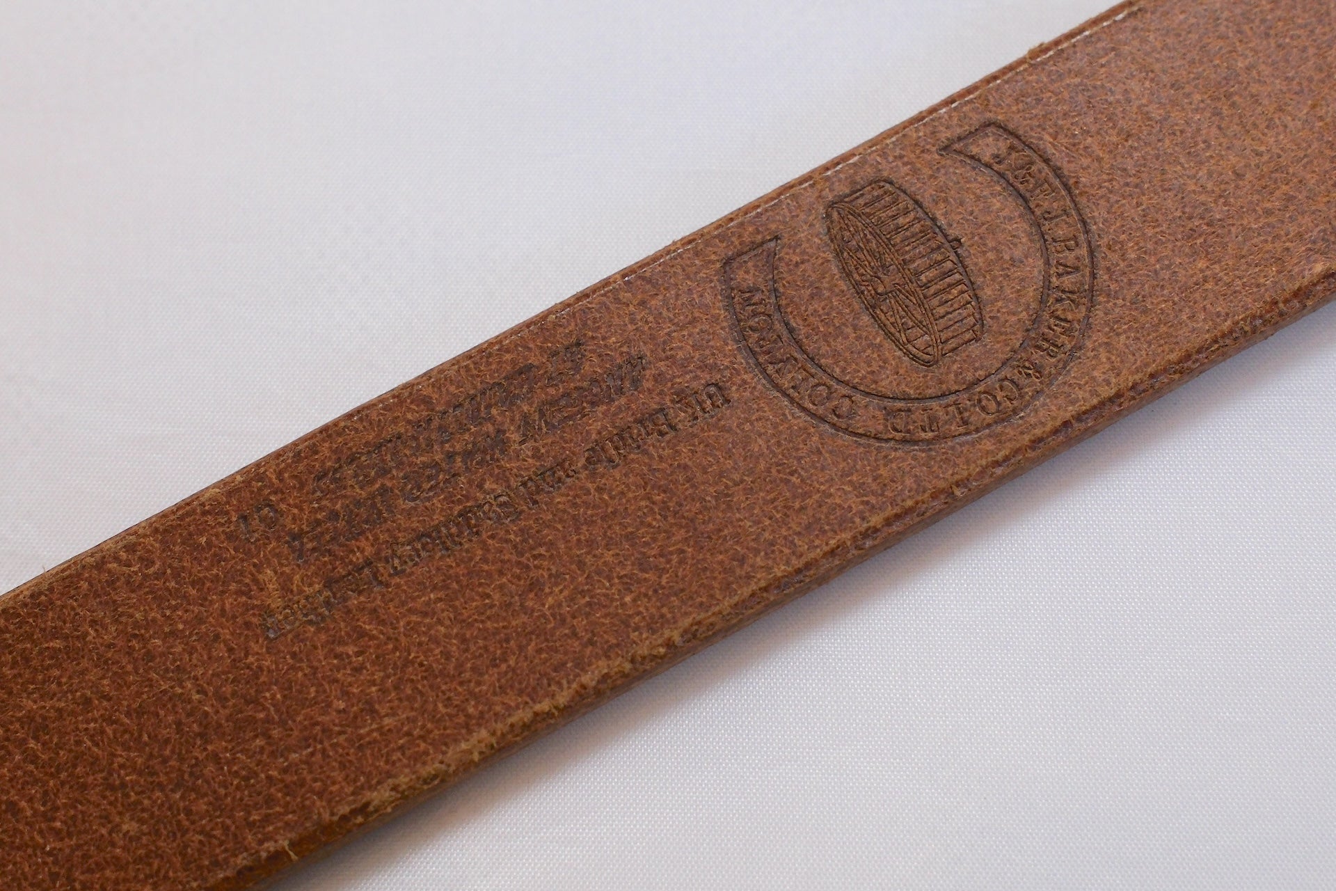 Cramp by Ginkawaten Saddle Cowhide Narrow Belt (Brown Tea-core)