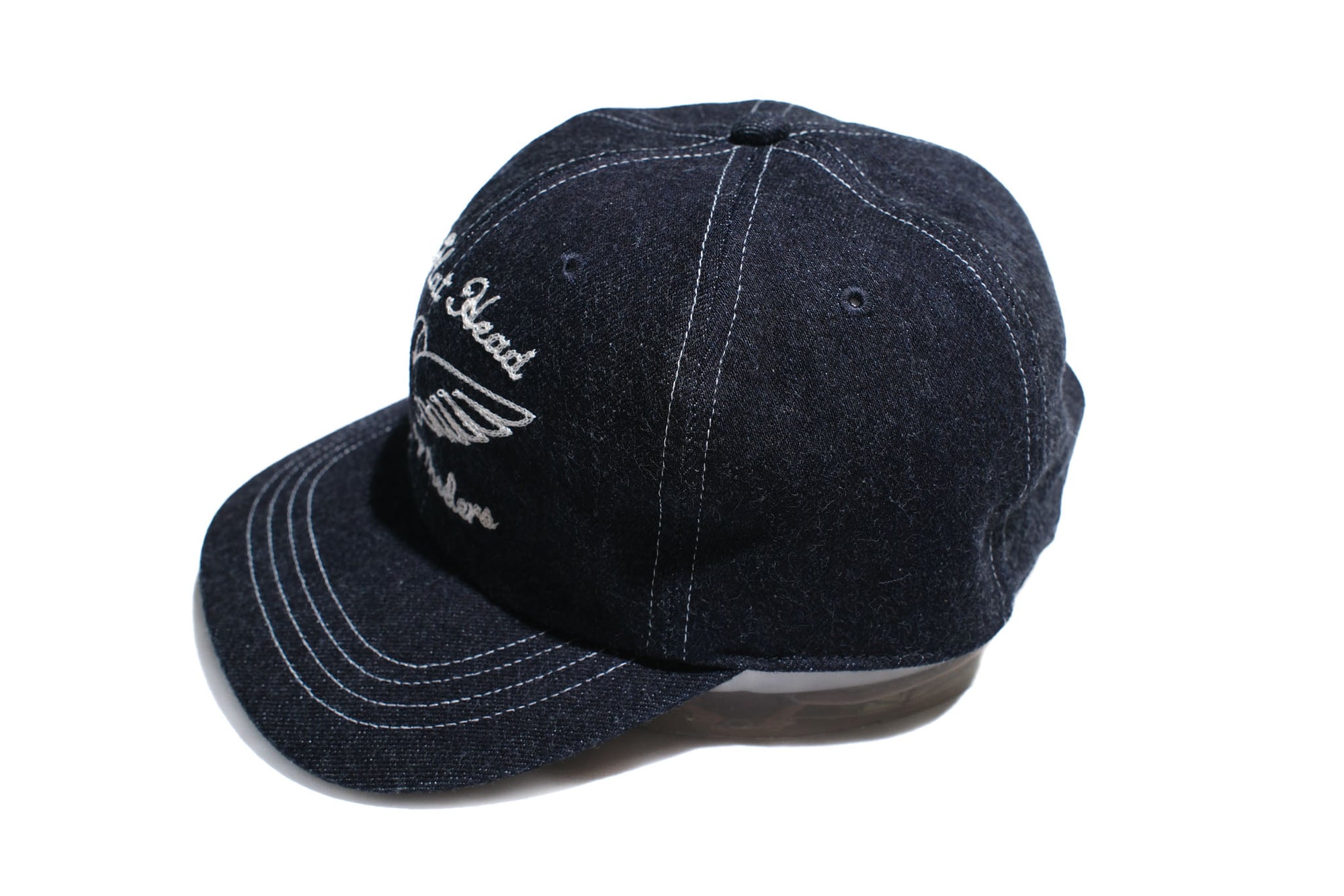 The Flat Head 12oz Selvage Denim "Flying Wheel" Trucker Cap (Grand Indigo)