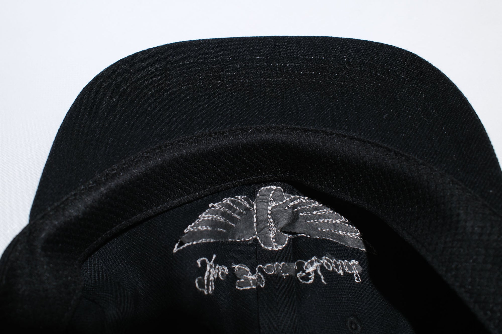 The Flat Head 12oz Selvage Denim "Flying Wheel" Trucker Cap (Solid Black)