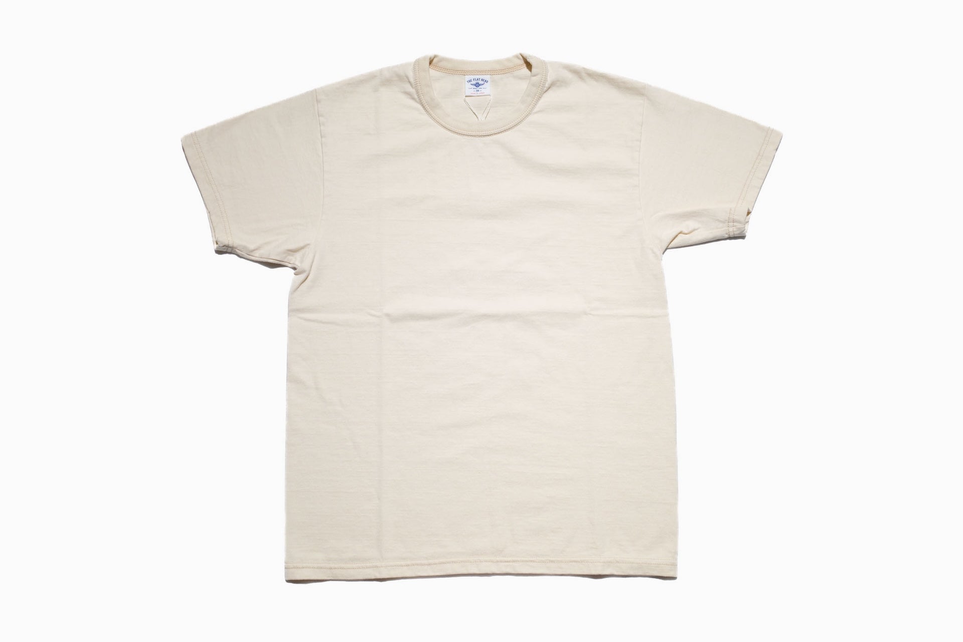 The Flat Head '25 Version 9oz Loopwheeled Plain Tee (Natural Ivory)