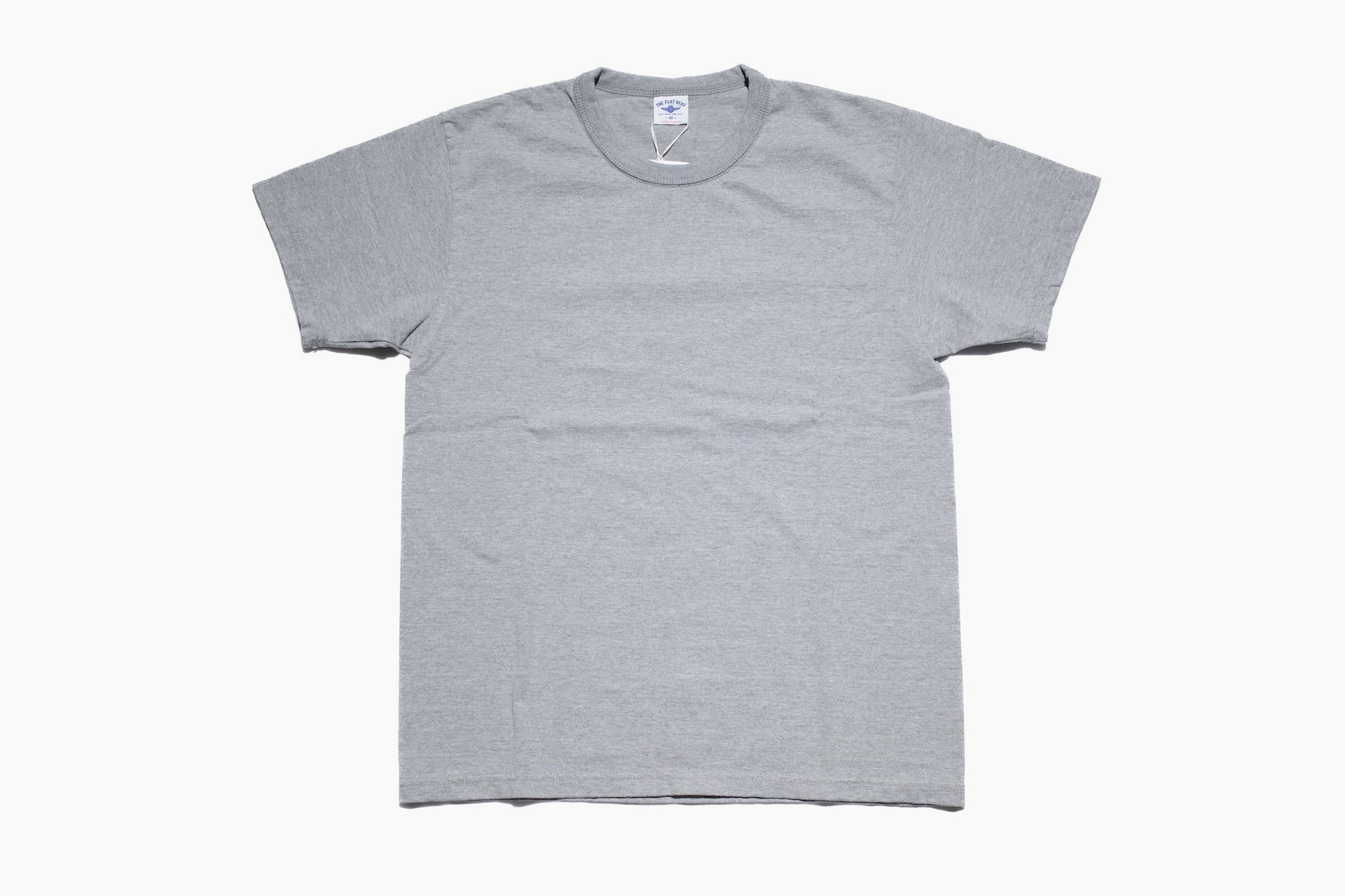 The Flat Head '26SS Version 9oz Loopwheeled Plain Tee (Heather Grey)