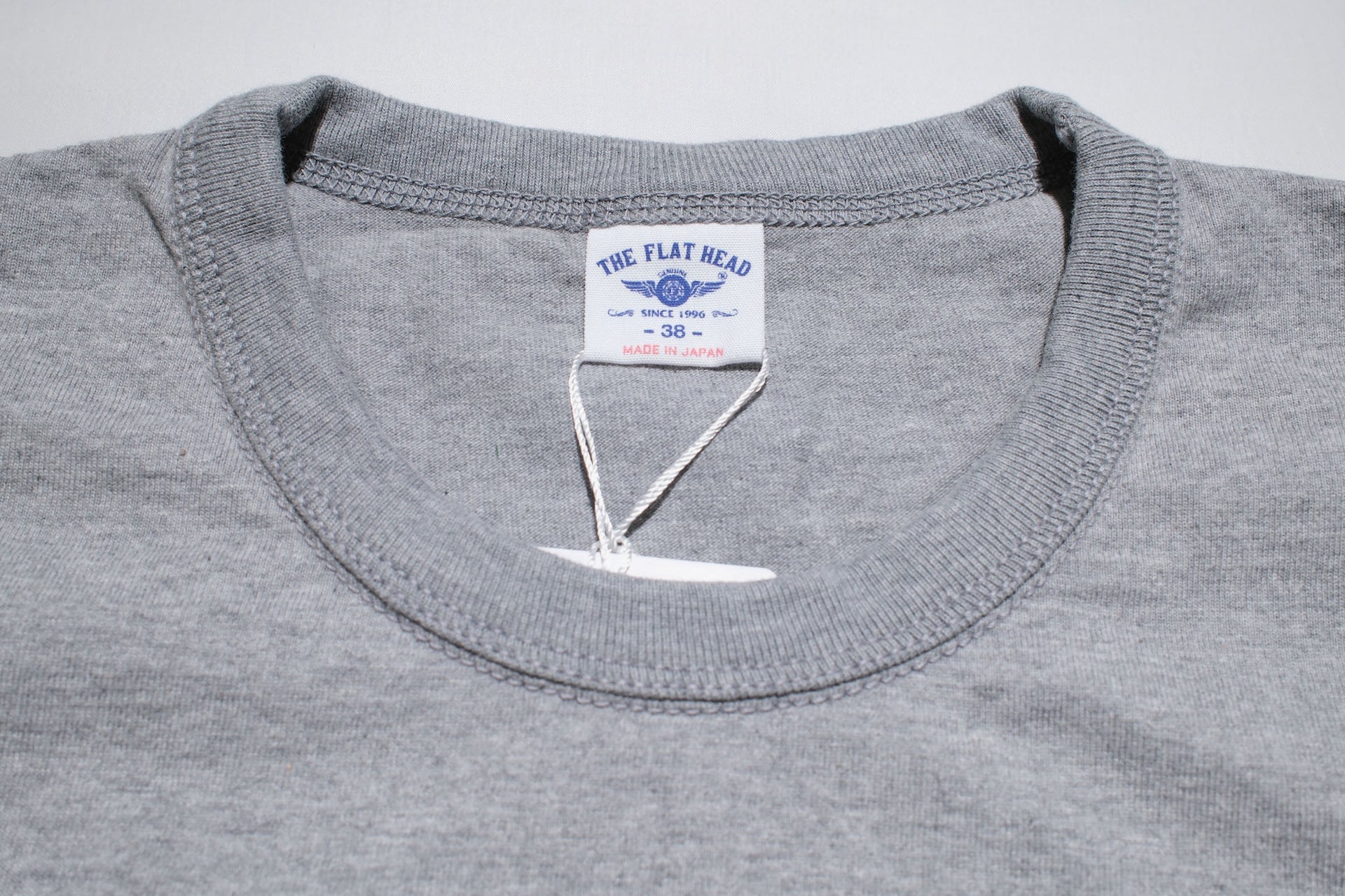 The Flat Head '26SS Version 9oz Loopwheeled Plain Tee (Heather Grey)
