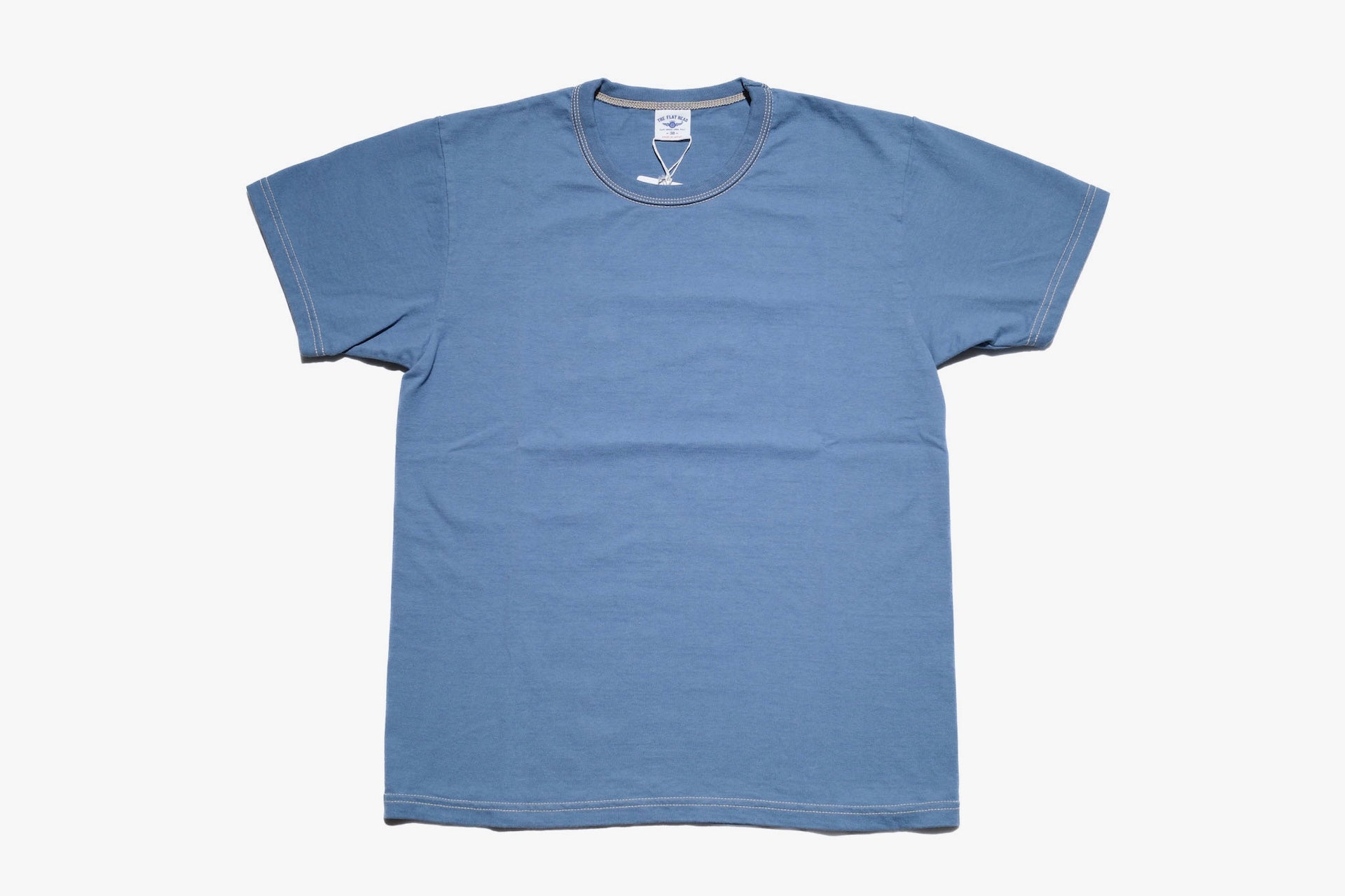 The Flat Head '25 Version 9oz Loopwheeled Plain Tee (Lake Blue)