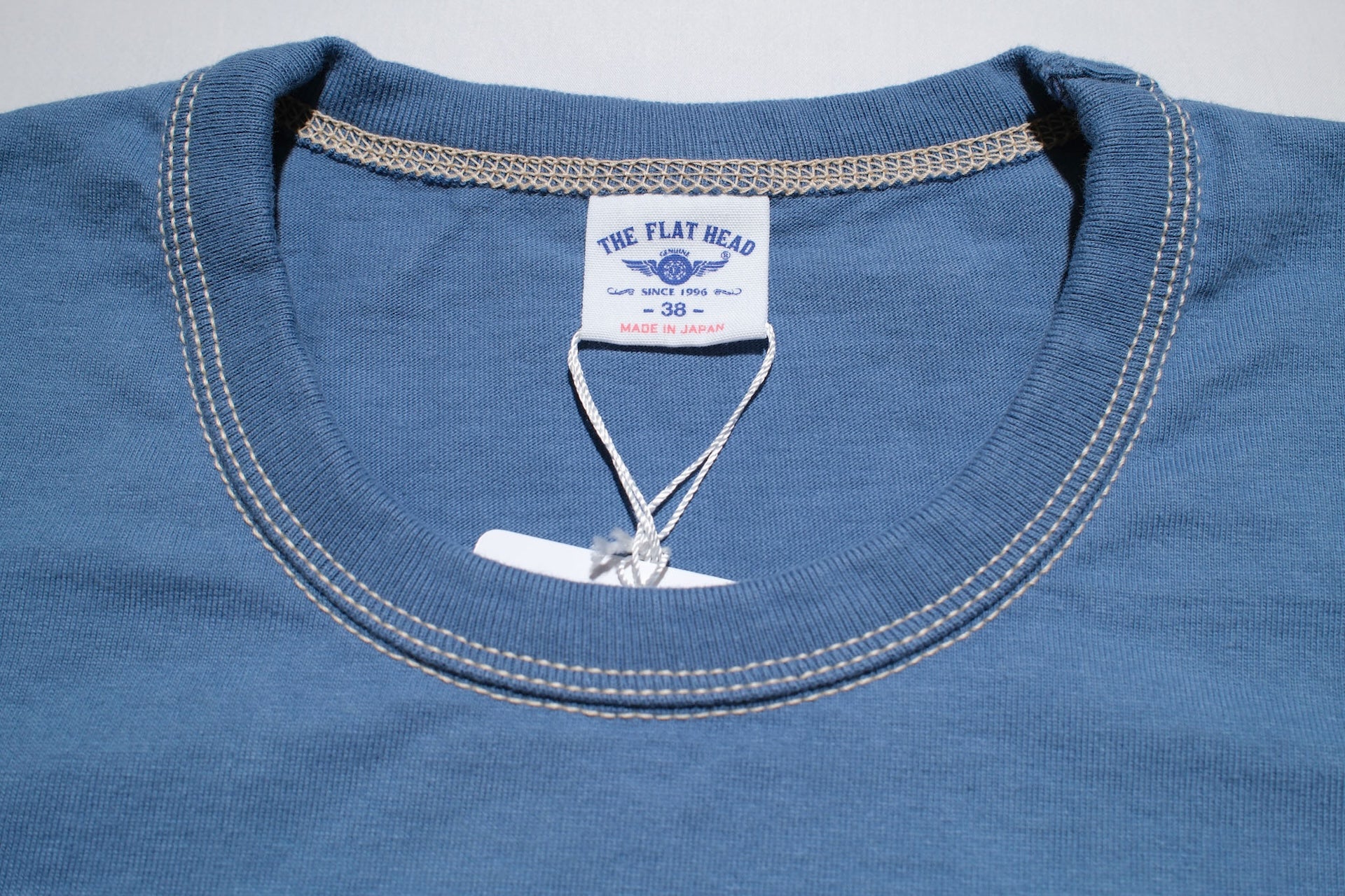 The Flat Head '25 Version 9oz Loopwheeled Plain Tee (Lake Blue)