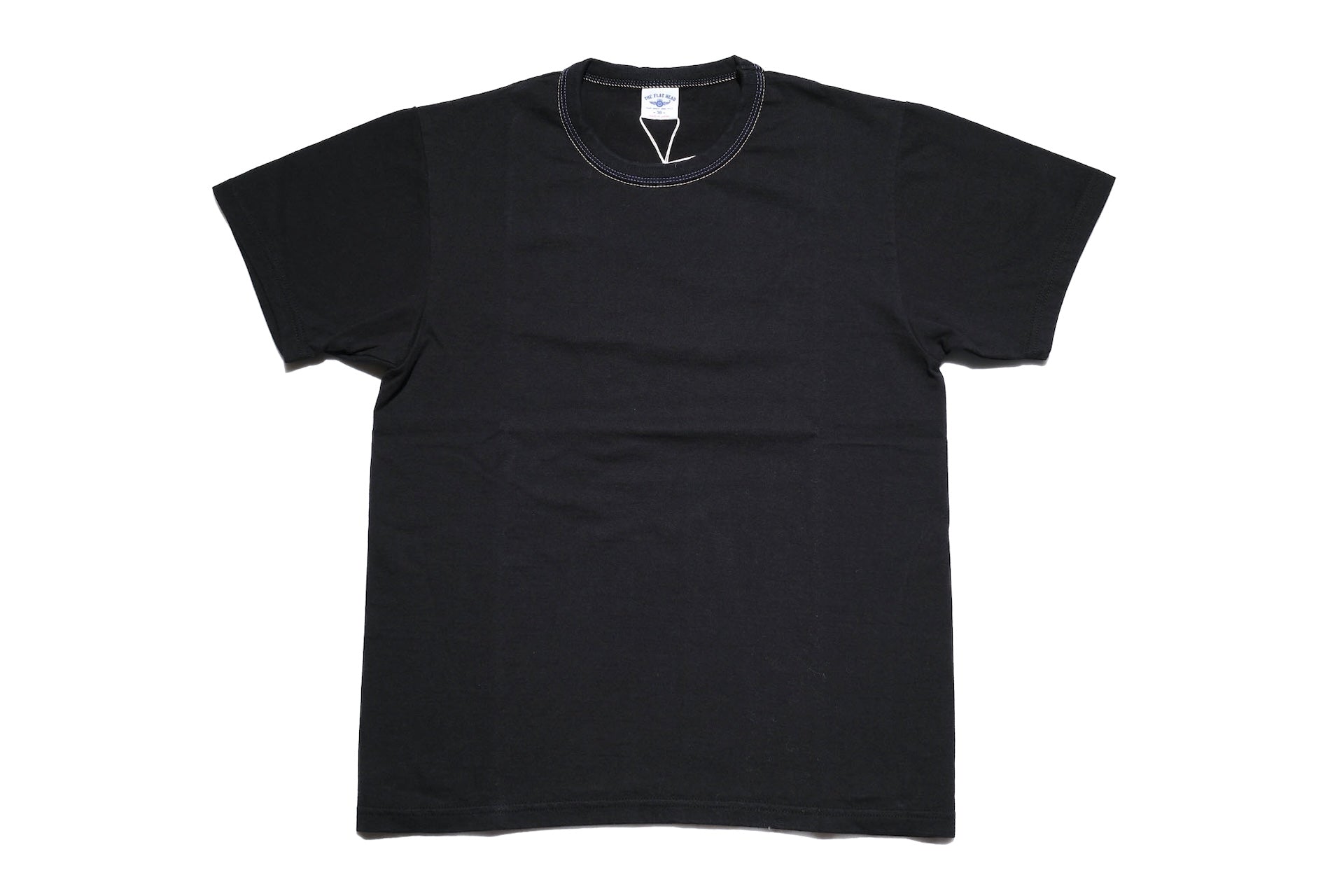 The Flat Head '26SS Version 9oz Loopwheeled Plain Tee (Solid Black)