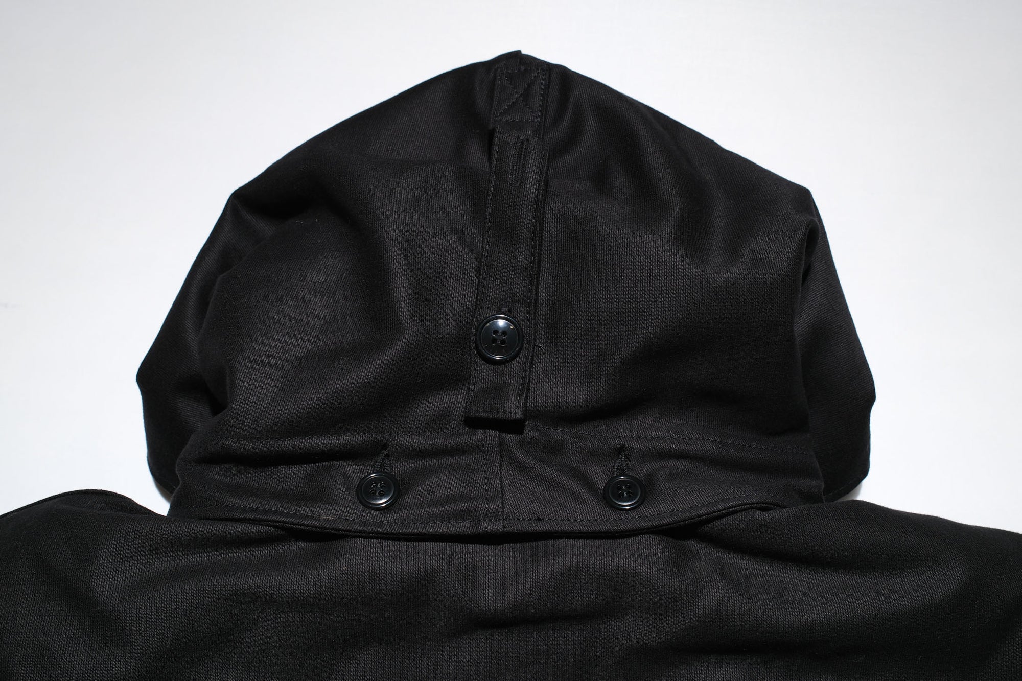 Stevenson Overall Co. Heavyweight Jungle Cloth "Navigateur" Hooded Deck Jacket (Solid Black)