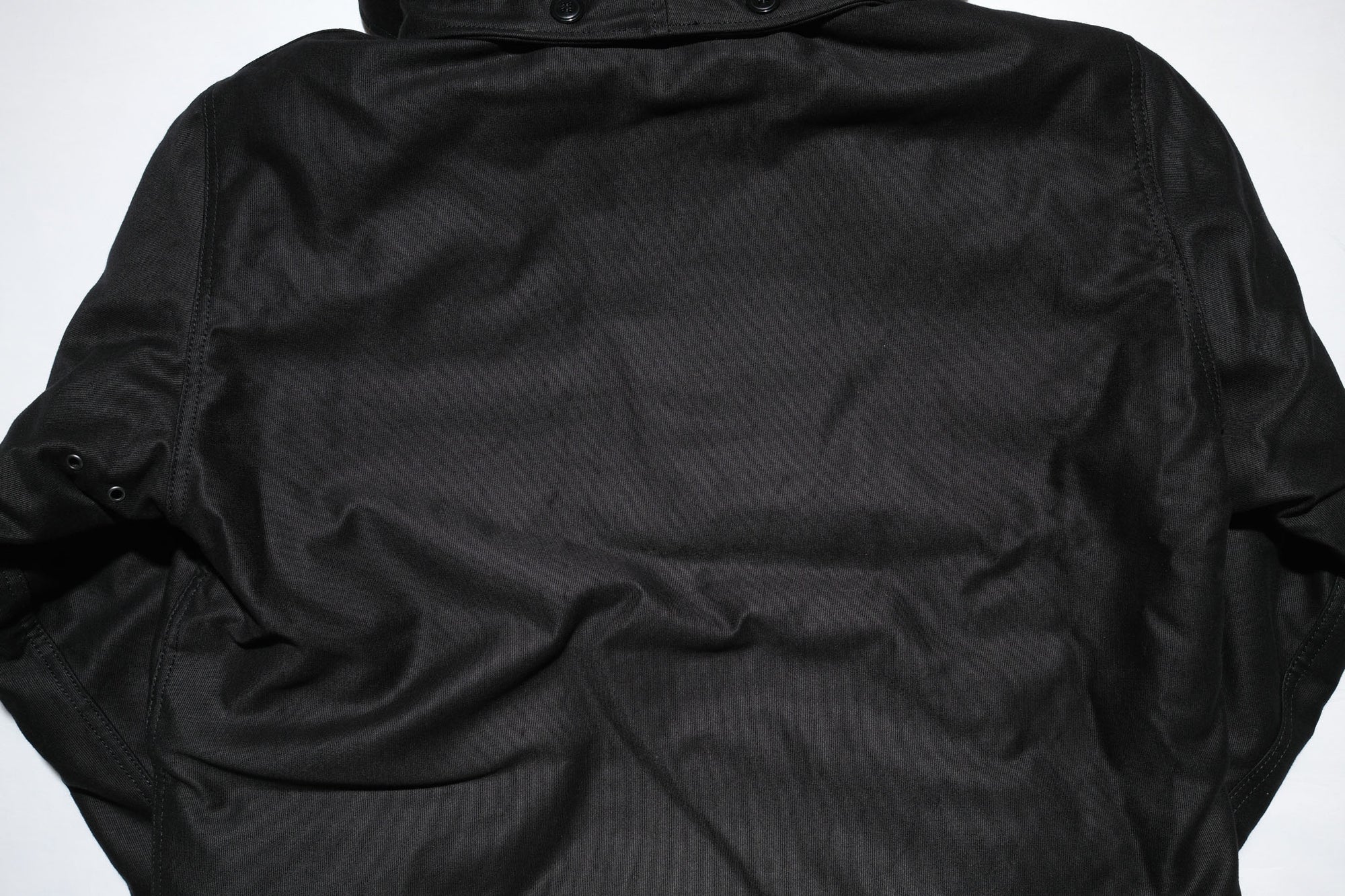 Stevenson Overall Co. Heavyweight Jungle Cloth "Navigateur" Hooded Deck Jacket (Solid Black)