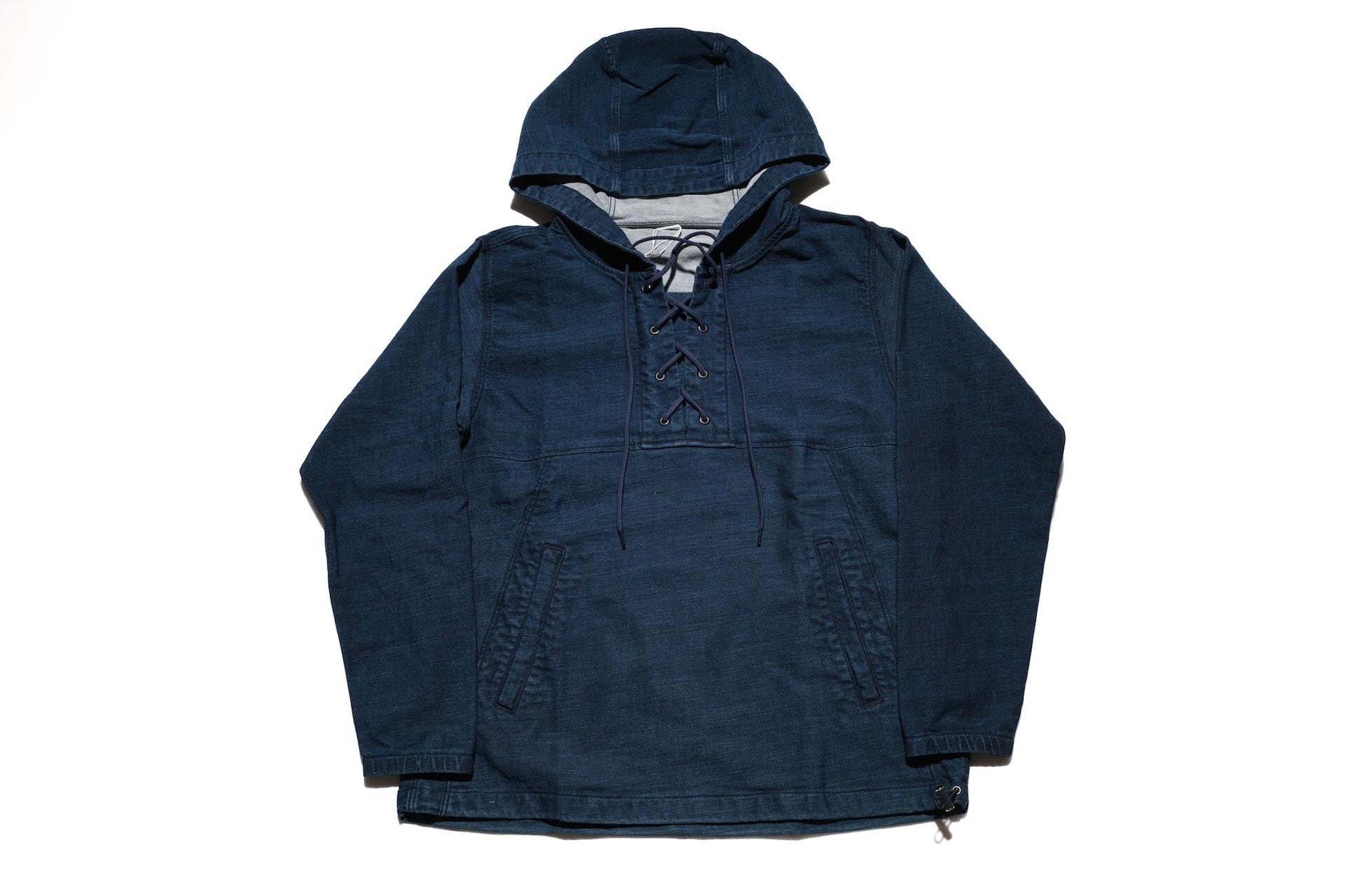 Pure Blue Japan "All-Seasons" Tricot-Denim Navy Parka (Grand Indigo)