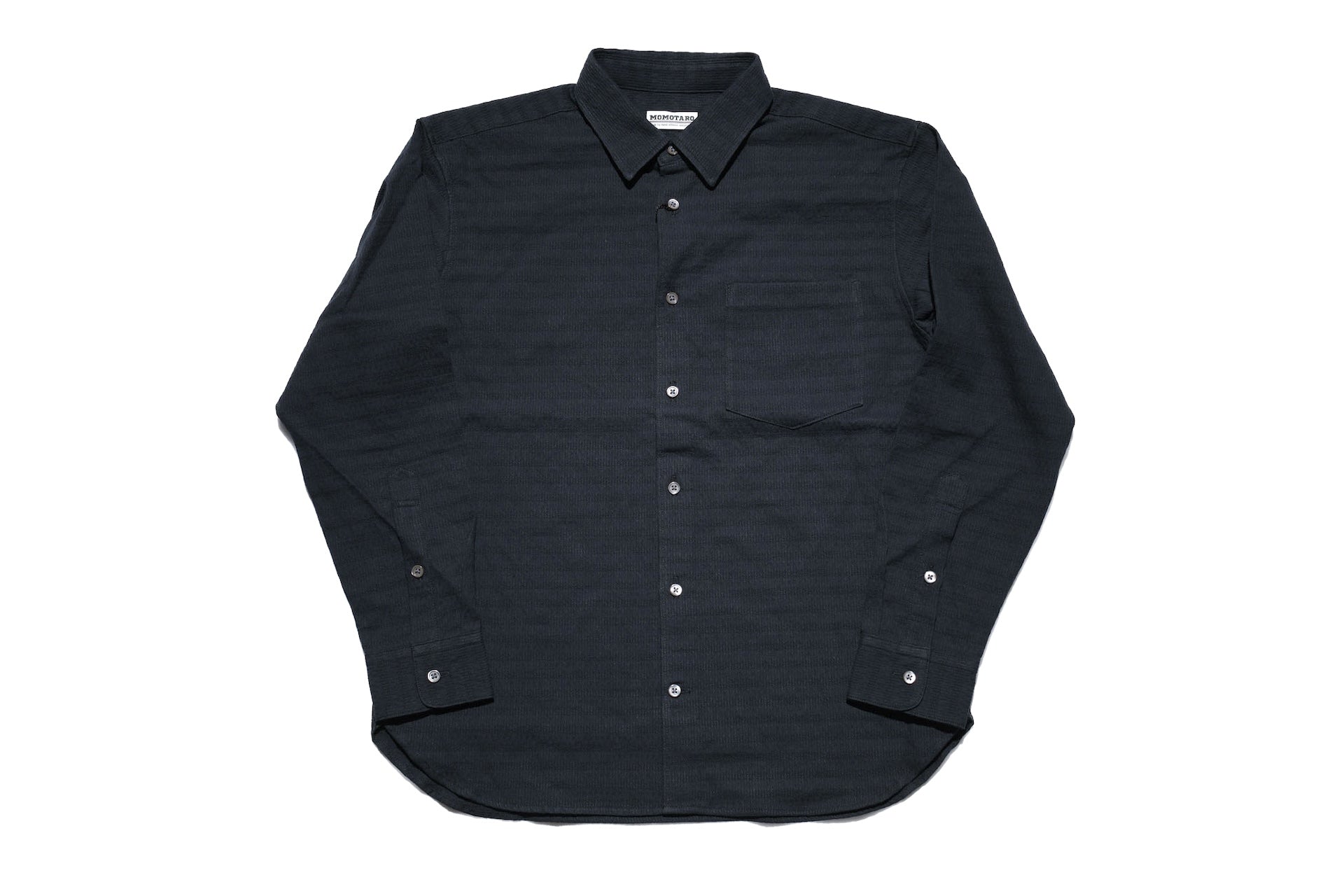 MOMOTARO JEANS 12oz "Stellar" Jacquard Sashiko Oxford Shirt (Black)