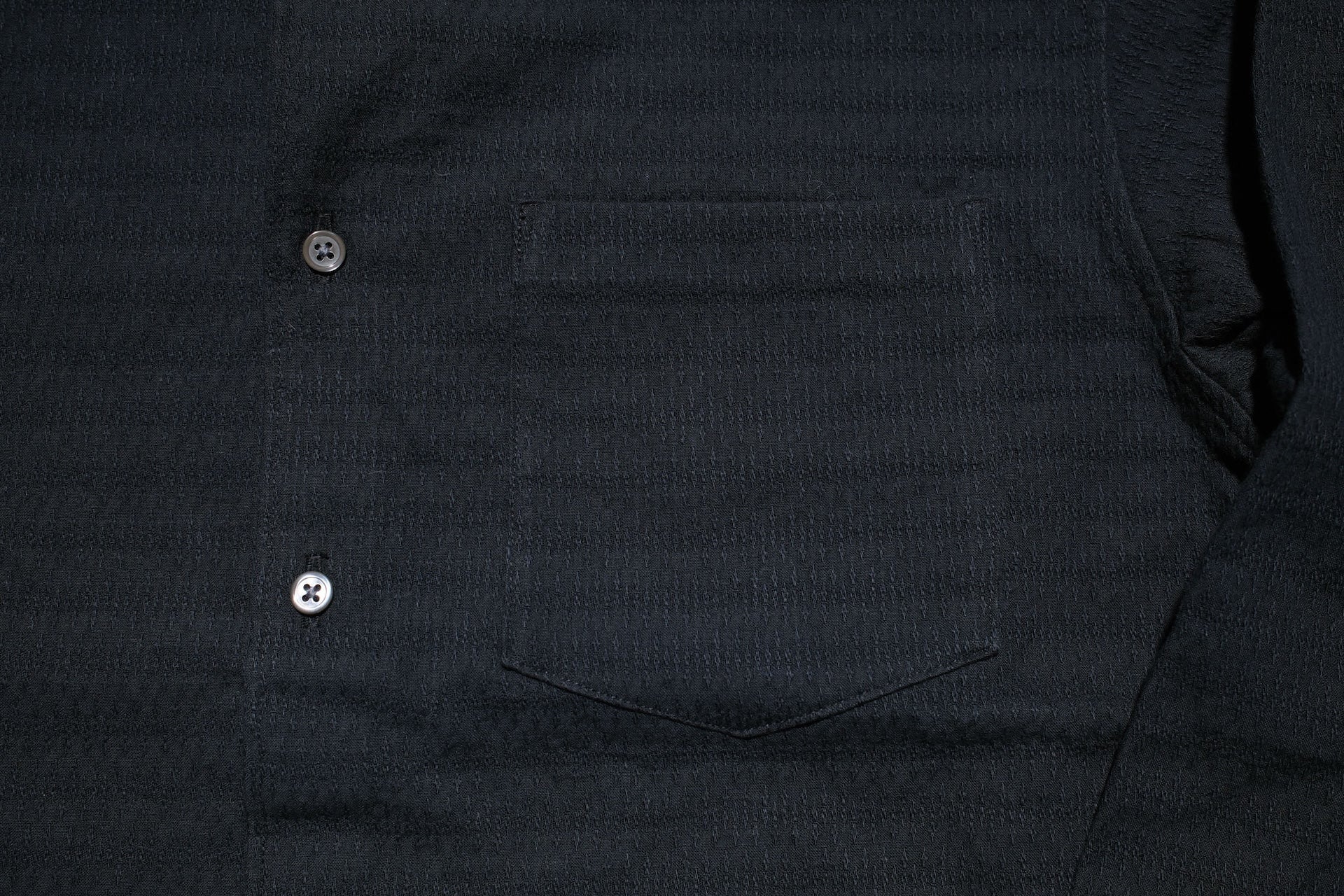 MOMOTARO JEANS 12oz "Stellar" Jacquard Sashiko Oxford Shirt (Black)