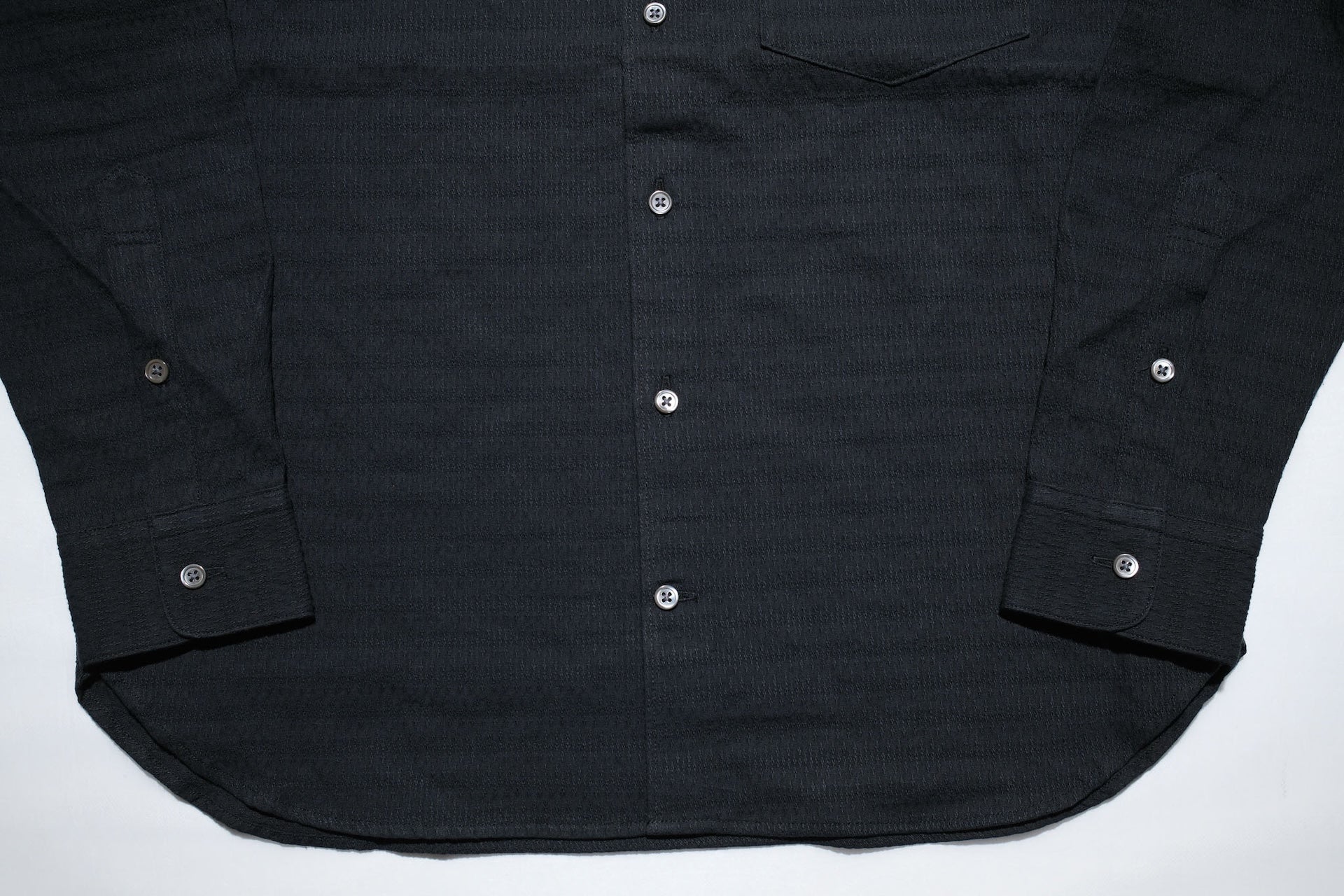 MOMOTARO JEANS 12oz "Stellar" Jacquard Sashiko Oxford Shirt (Black)
