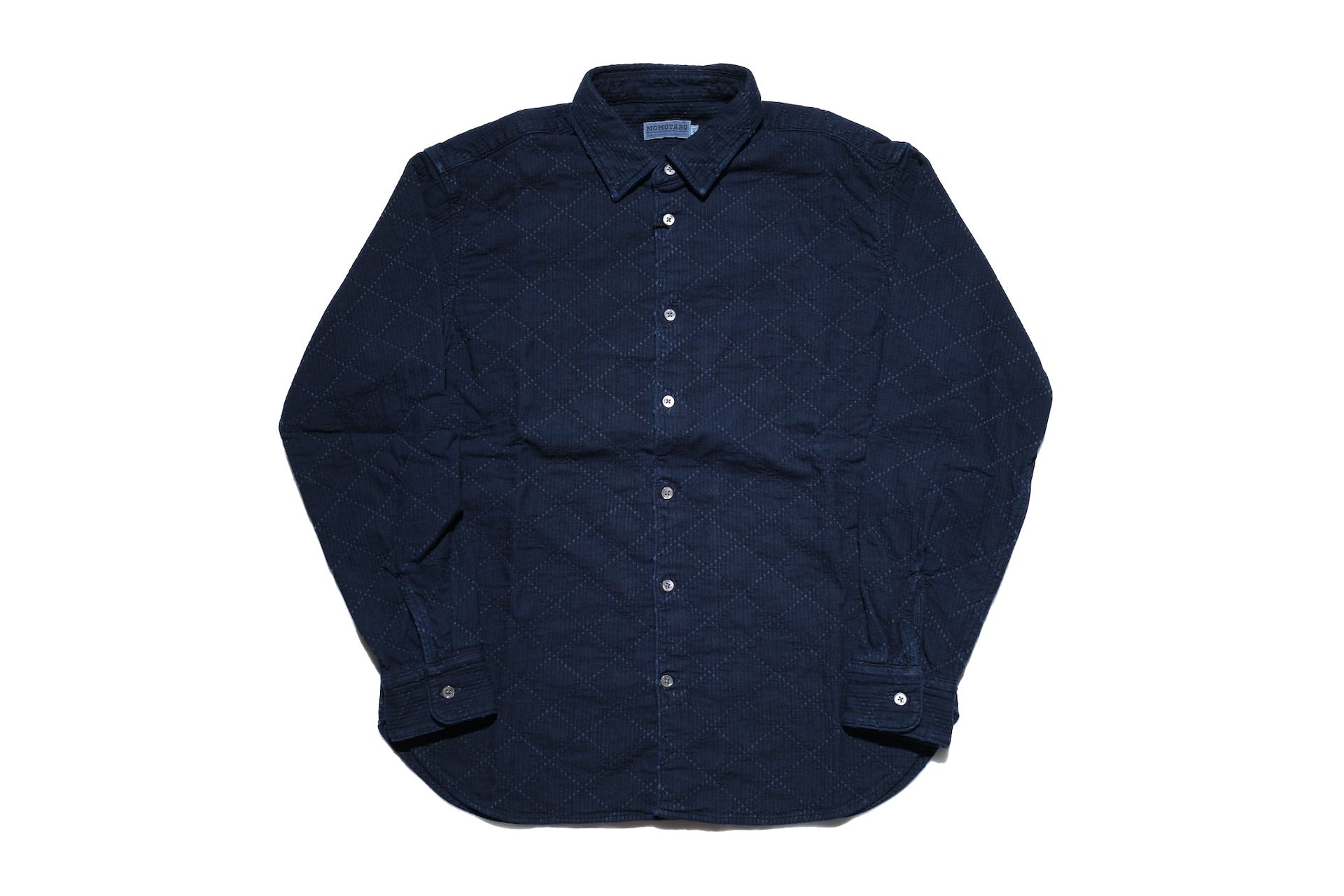 MOMOTARO JEANS 14oz Indigo Dyed "Diamond" Sashiko Oxford Shirt