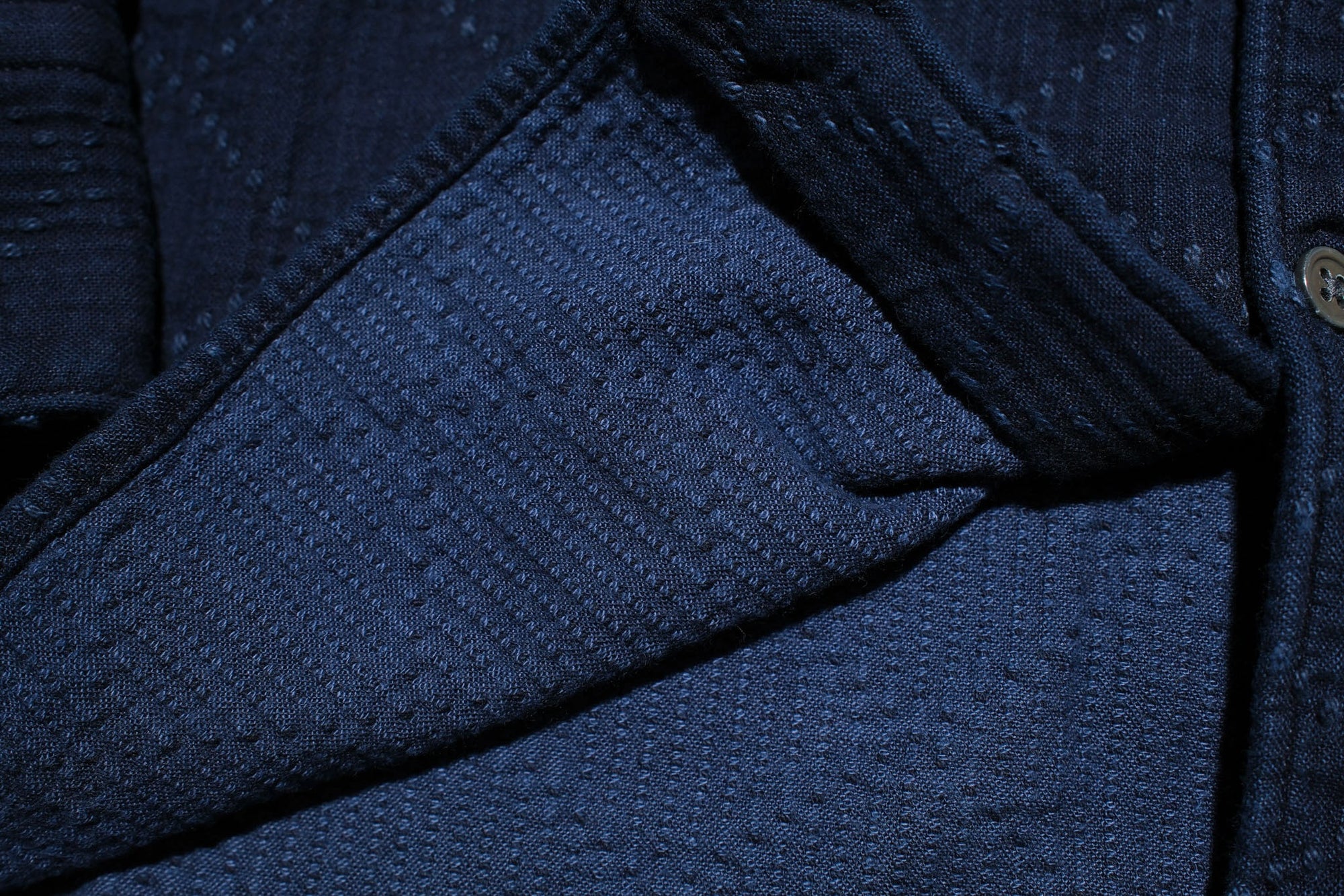 MOMOTARO JEANS 14oz Indigo Dyed "Diamond" Sashiko Oxford Shirt