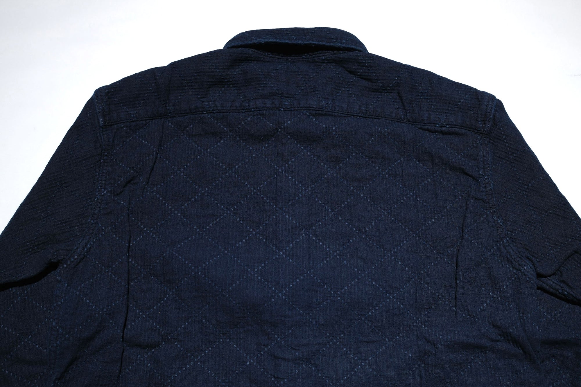 MOMOTARO JEANS 14oz Indigo Dyed "Diamond" Sashiko Oxford Shirt