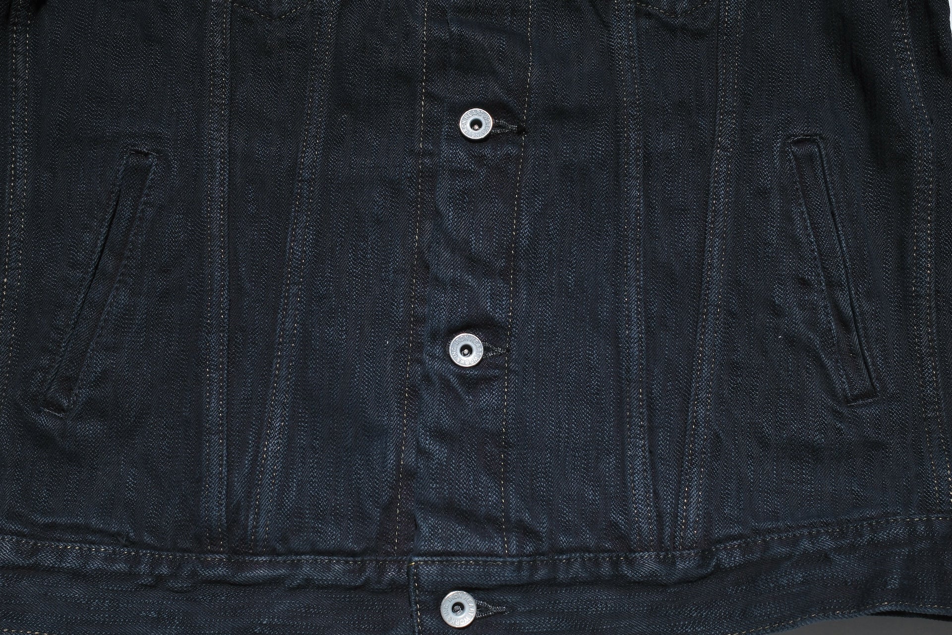 Iron Heart 16oz Black Overdyed Slubby Type 3 Denim Jacket