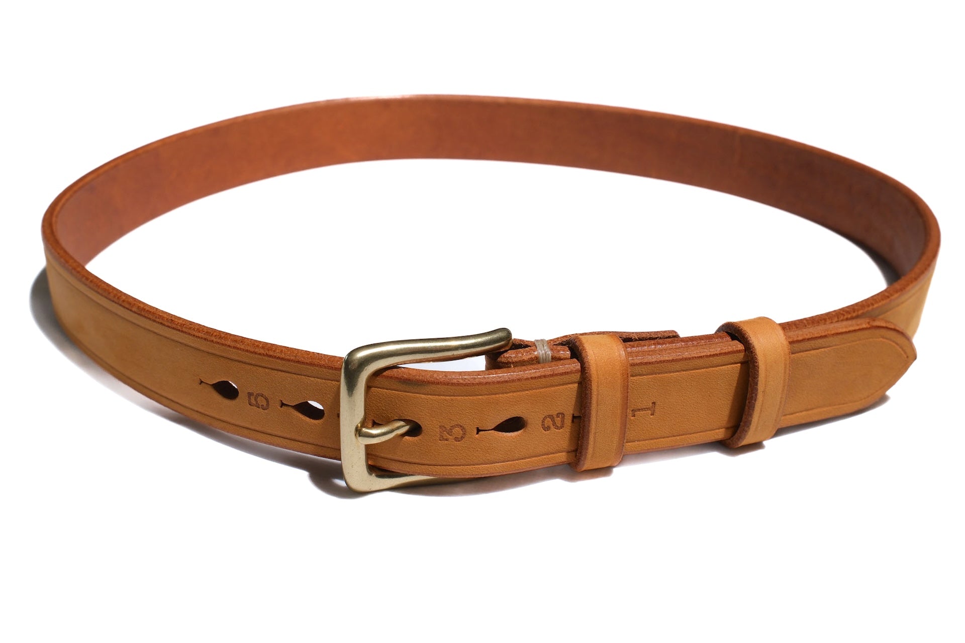 Inception by Accel Company "Benz Cowhide" Narrow Belt (Camel)