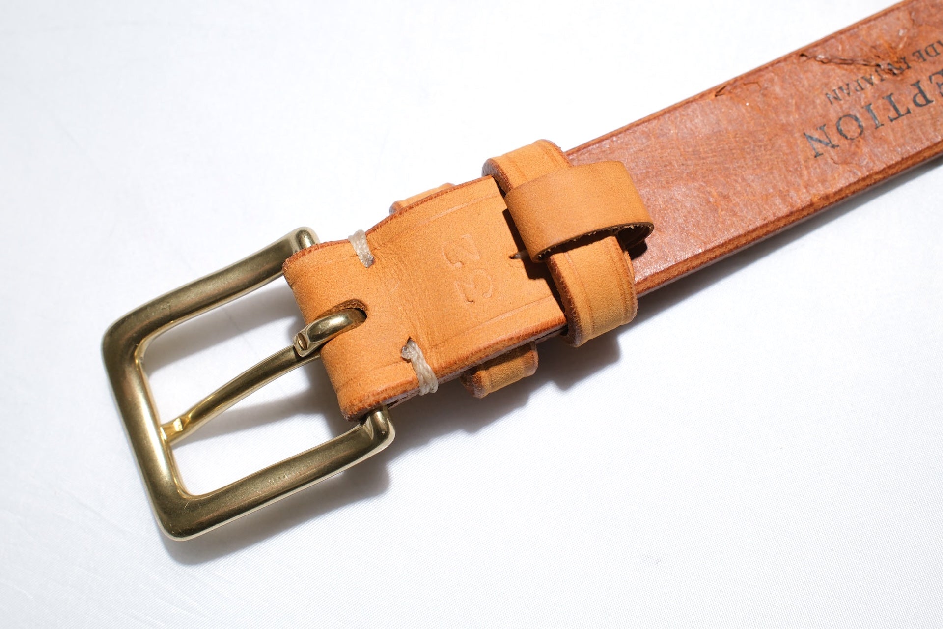 Inception by Accel Company "Benz Cowhide" Narrow Belt (Camel)