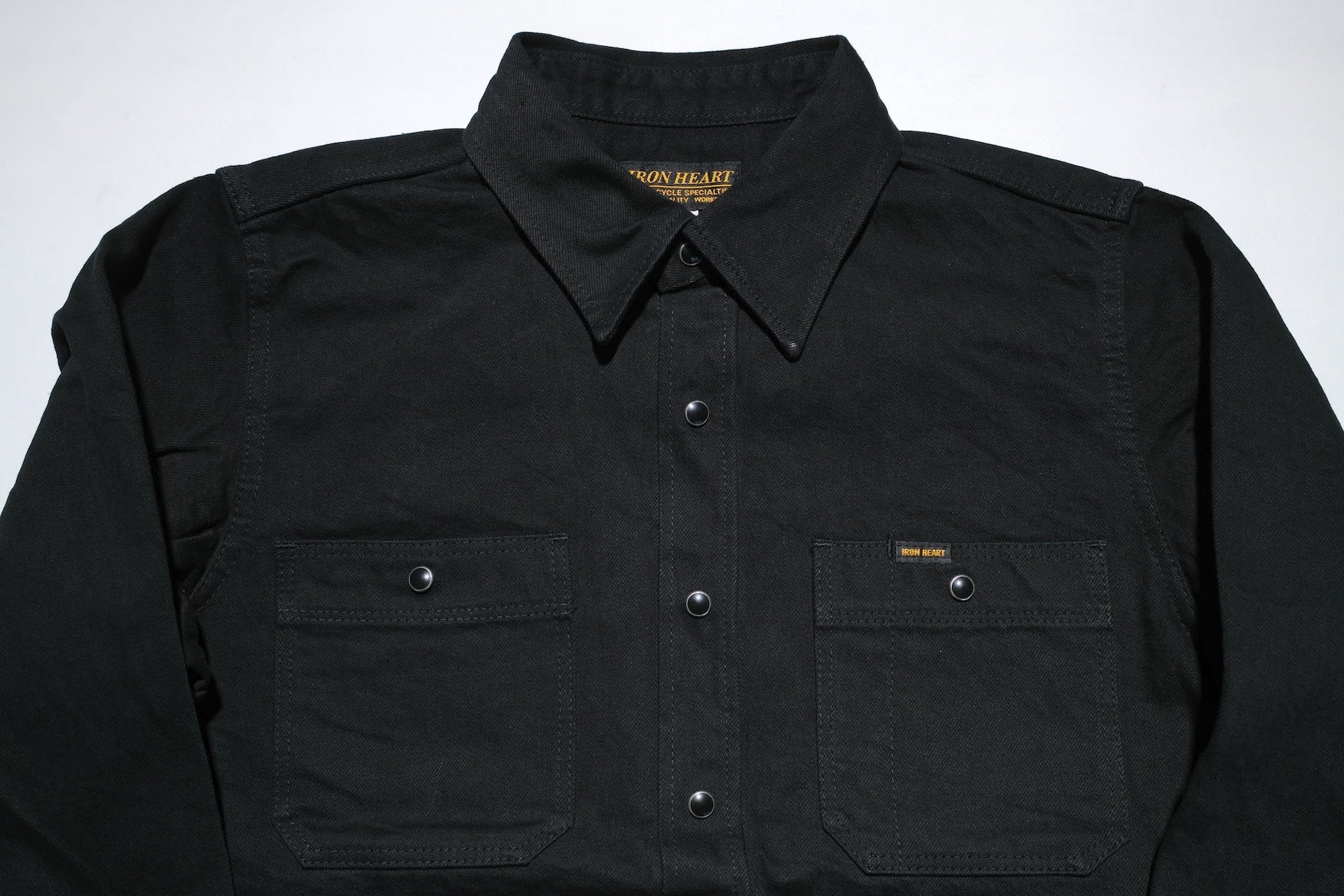 Iron Heart 12oz "Johnny Cash" Black Selvage Denim Work Shirt