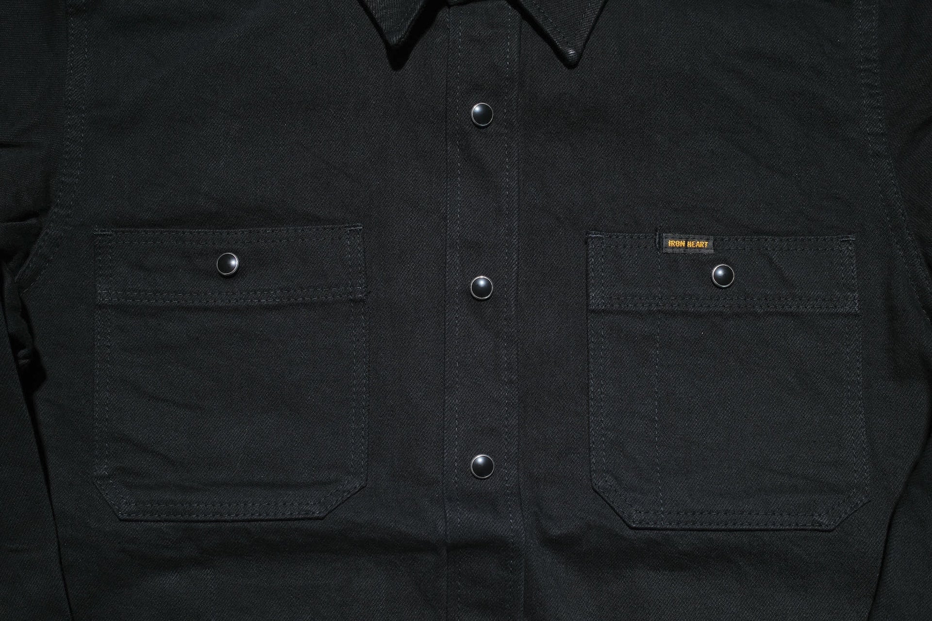 Iron Heart 12oz "Johnny Cash" Black Selvage Denim Work Shirt