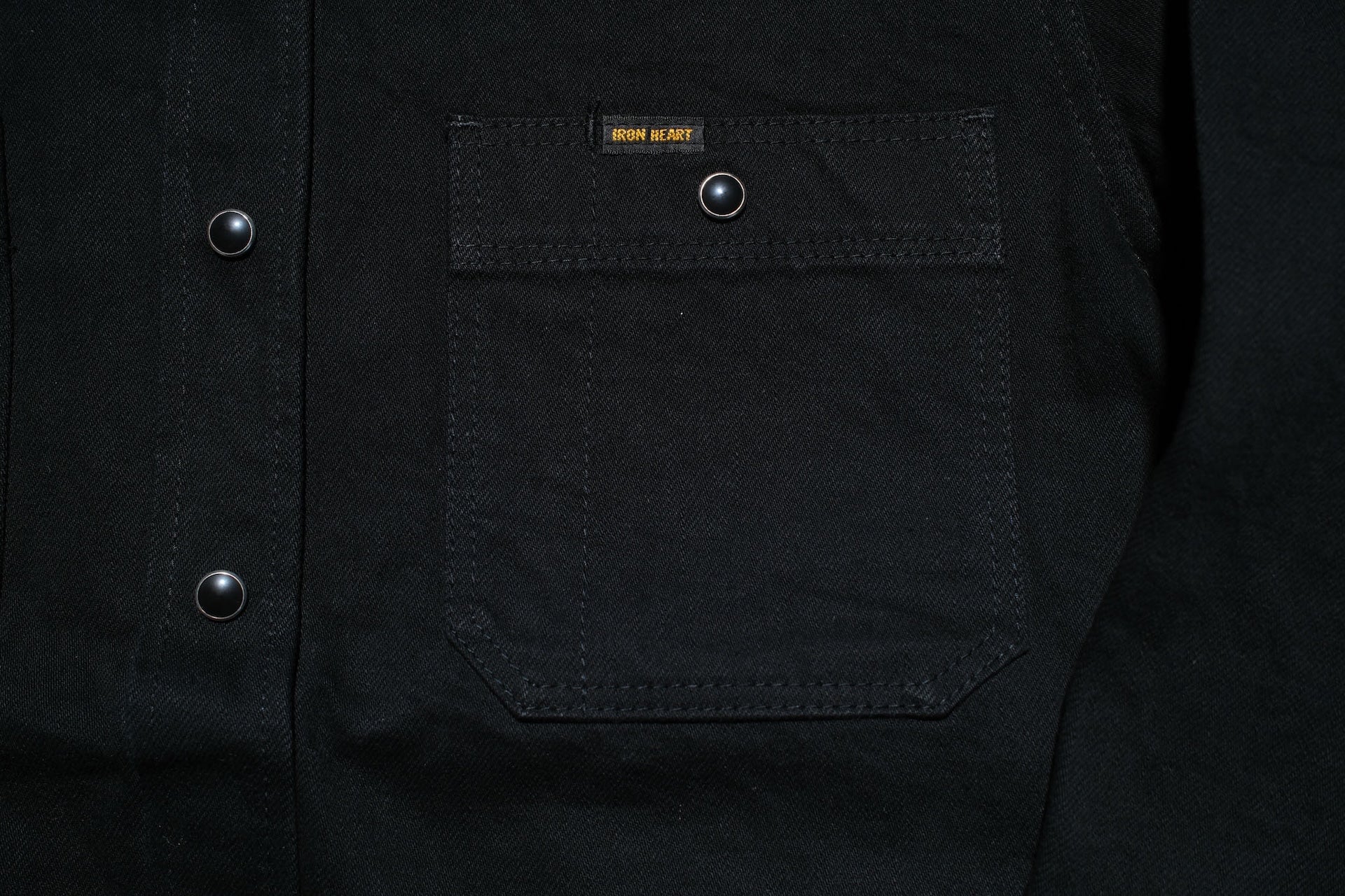 Iron Heart 12oz "Johnny Cash" Black Selvage Denim Work Shirt