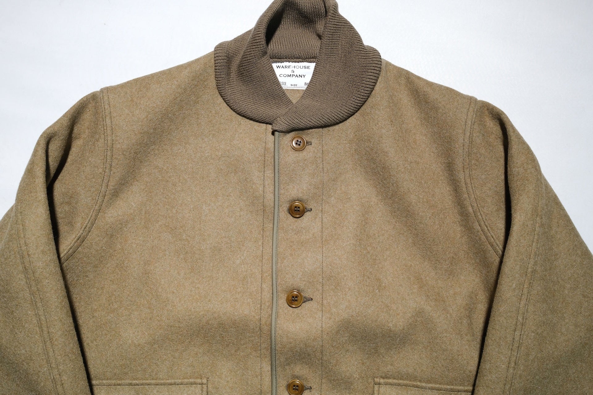 Warehouse Co "Civilian Version" A-1 Melton Wool Jacket (Vintage Olive)
