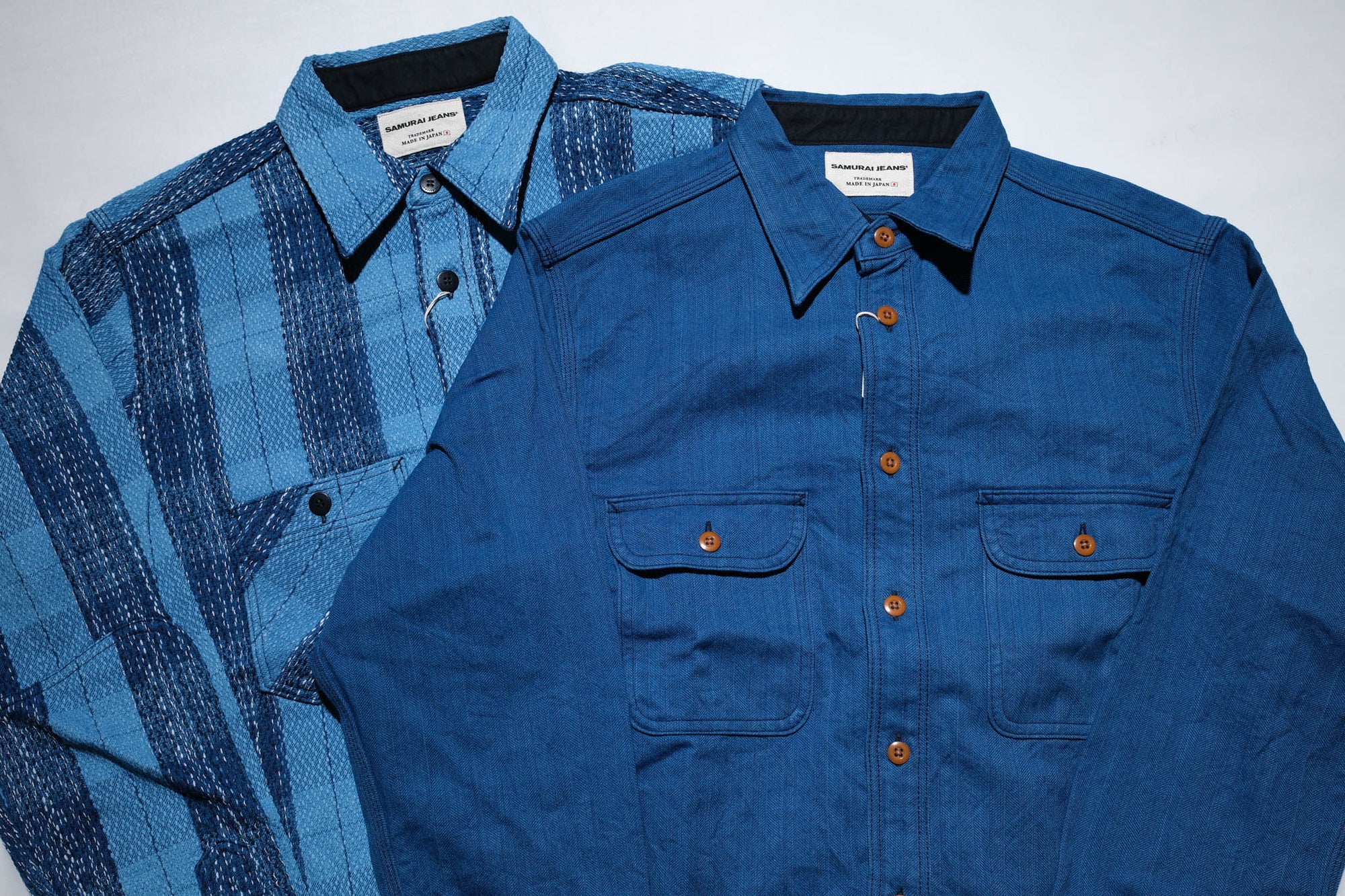 Samurai 10oz Natural Indigo Dyed HBT Work Shirt