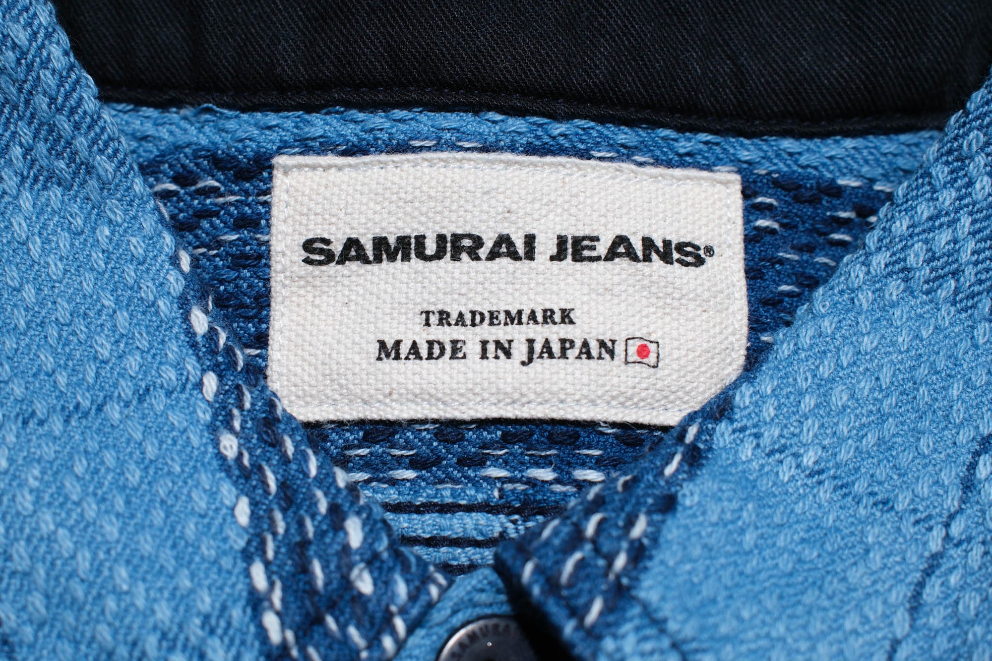 Samurai 12oz Natural Indigo Dyed "Rain Kasuri" Sashiko Work Shirt